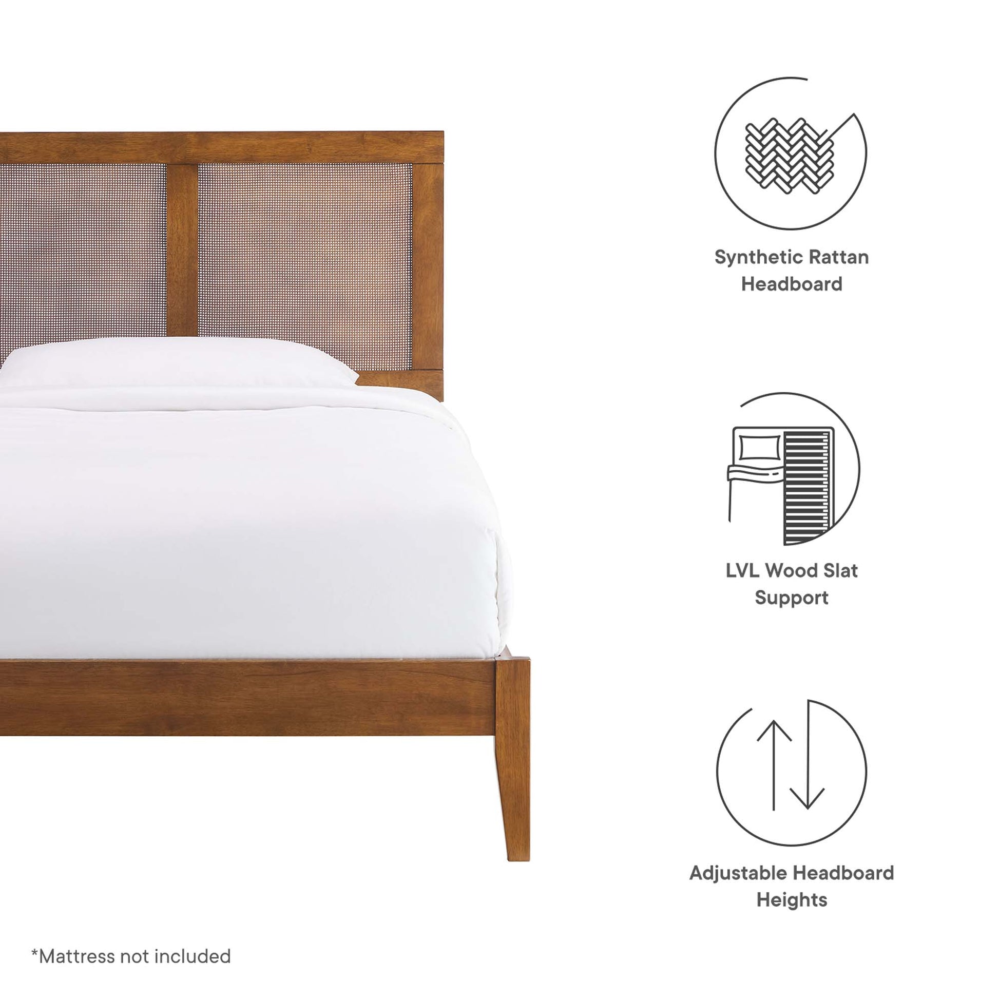 Sirocco Rattan and Wood Twin Platform Bed by Modway - Best Buy Furniture