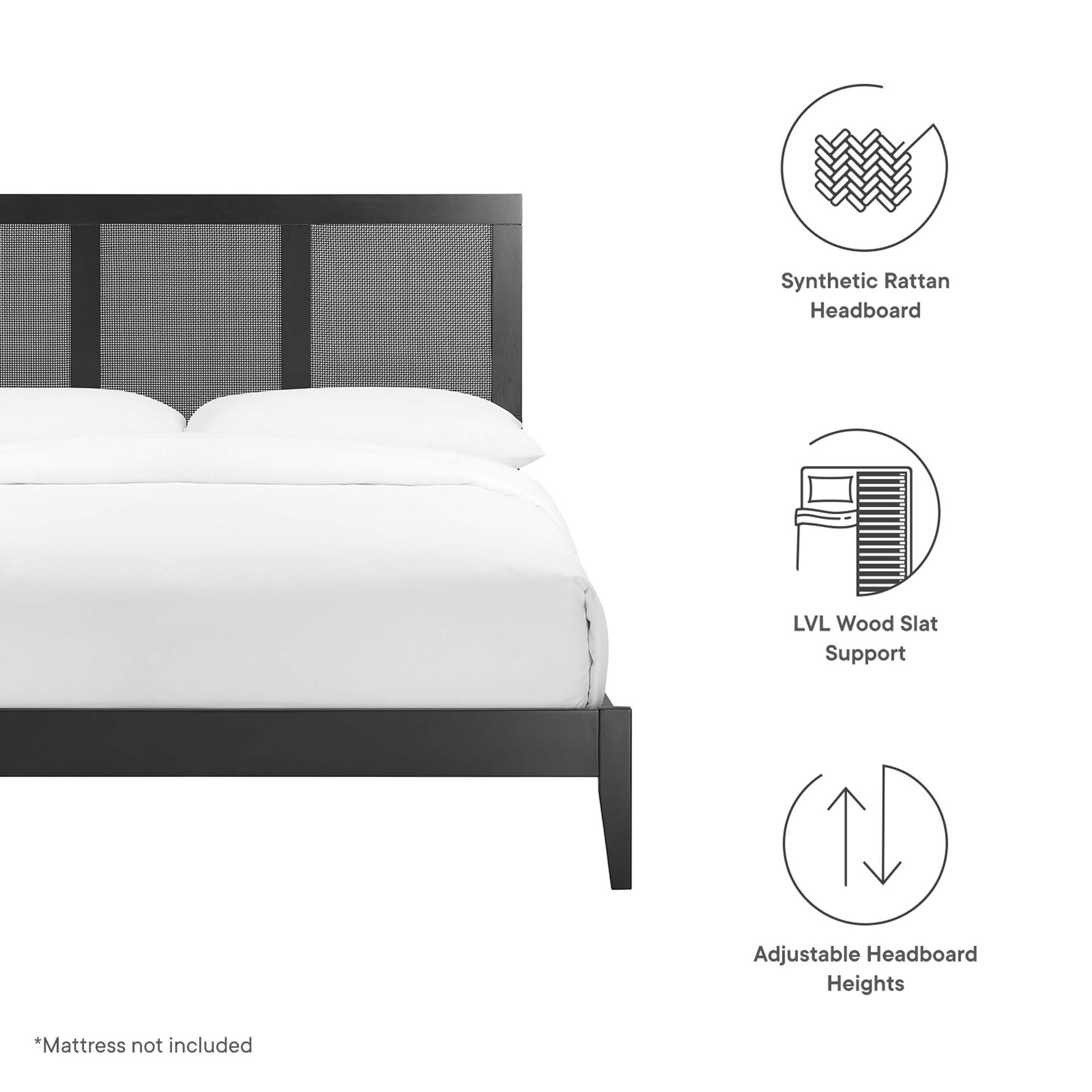 Sirocco Rattan and Wood Full Platform Bed by Modway - Best Buy Furniture