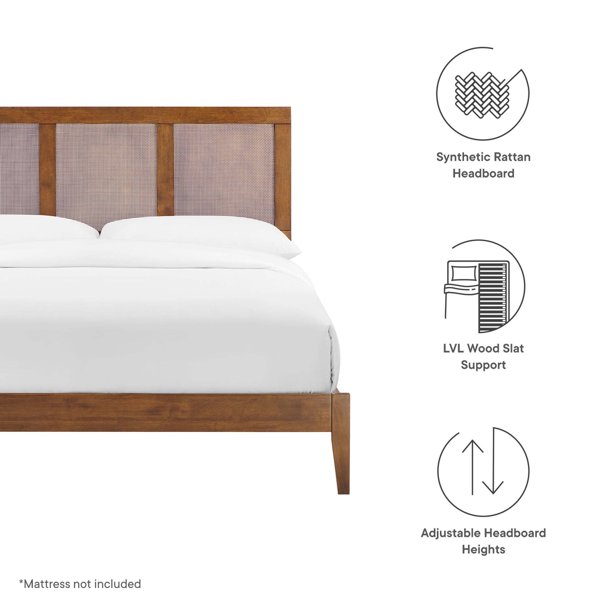 Sirocco Rattan and Wood Full Platform Bed by Modway - Best Buy Furniture