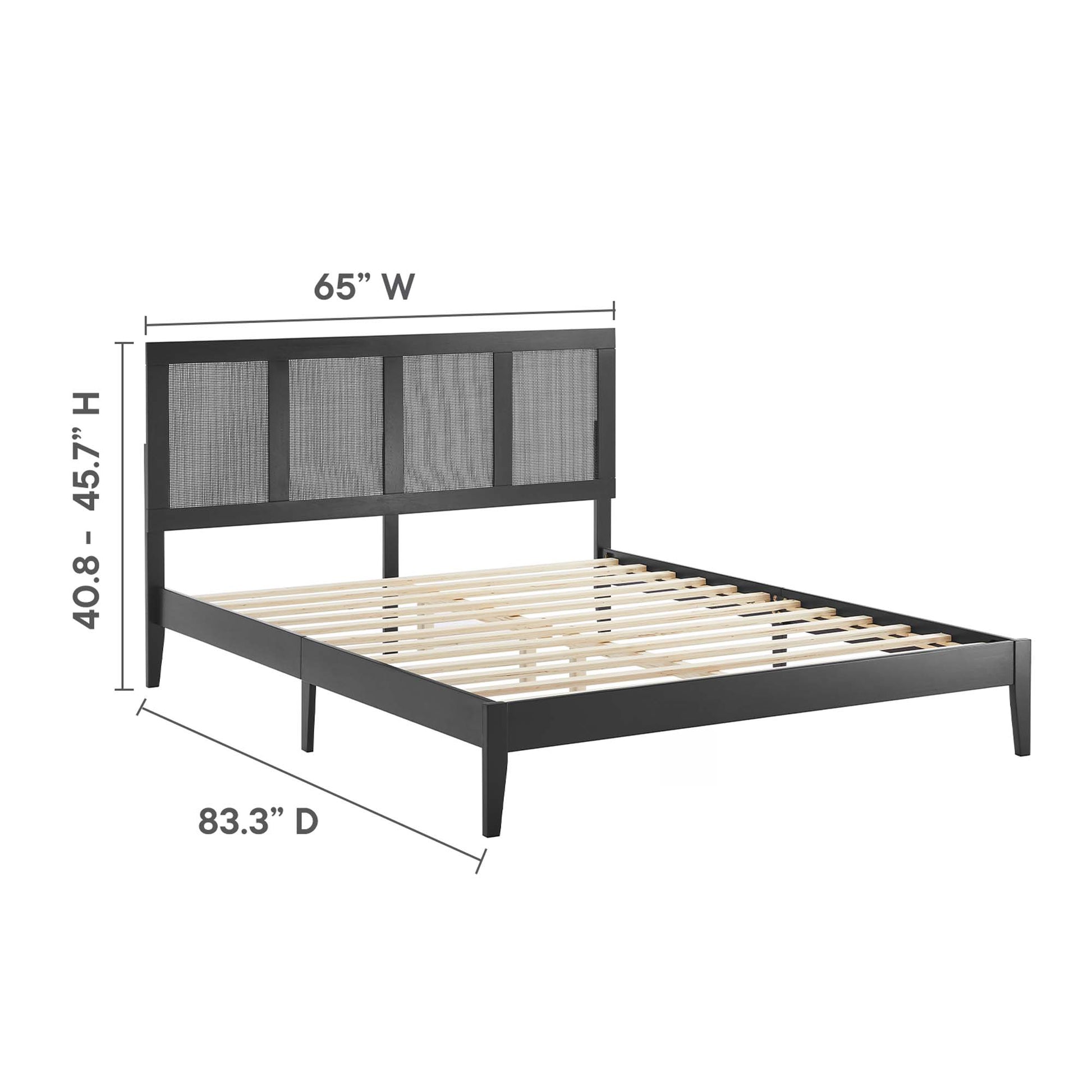 Sirocco Rattan and Wood Queen Platform Bed by Modway - Best Buy Furniture