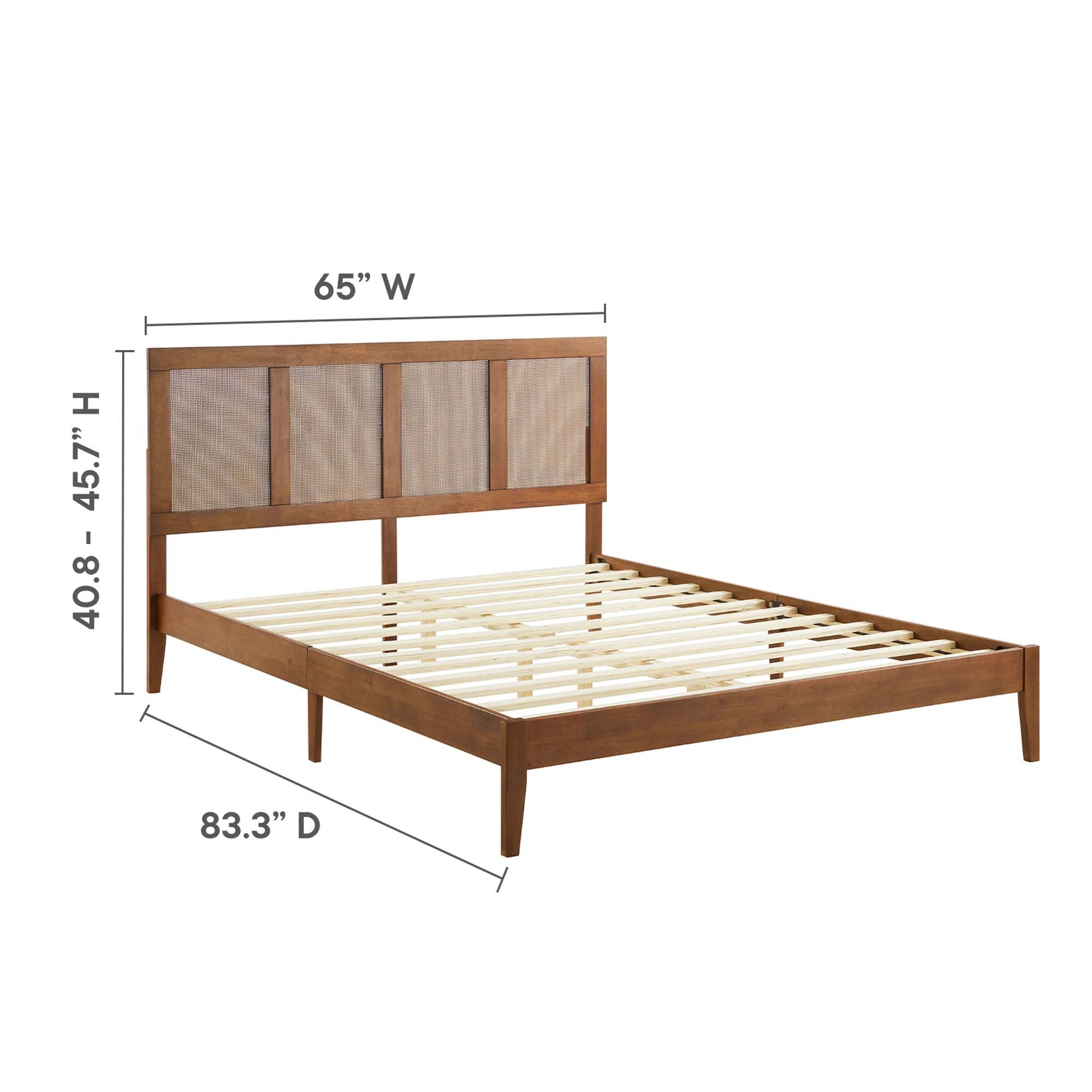 Sirocco Rattan and Wood Queen Platform Bed by Modway - Best Buy Furniture