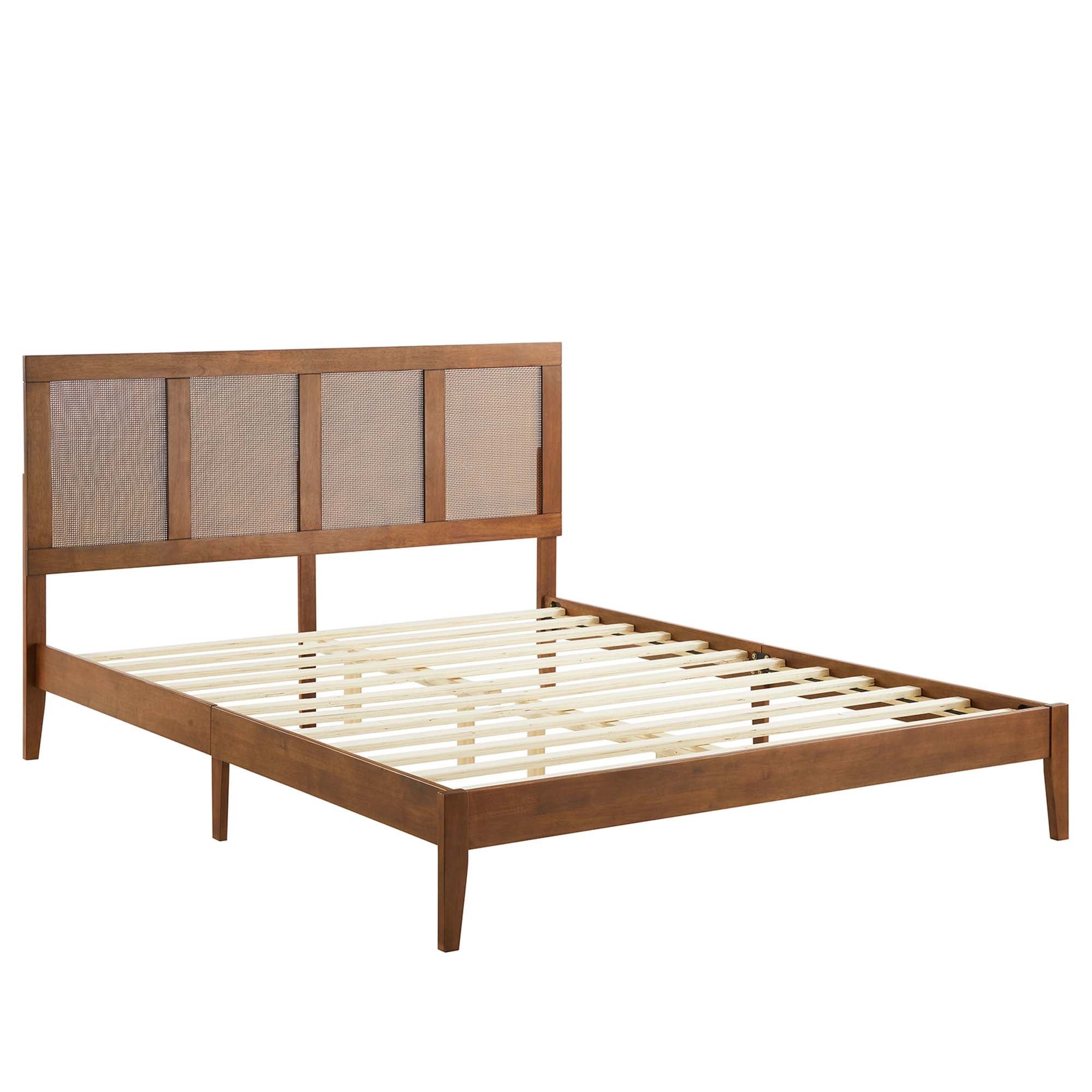 Sirocco Rattan and Wood Queen Platform Bed by Modway - Best Buy Furniture