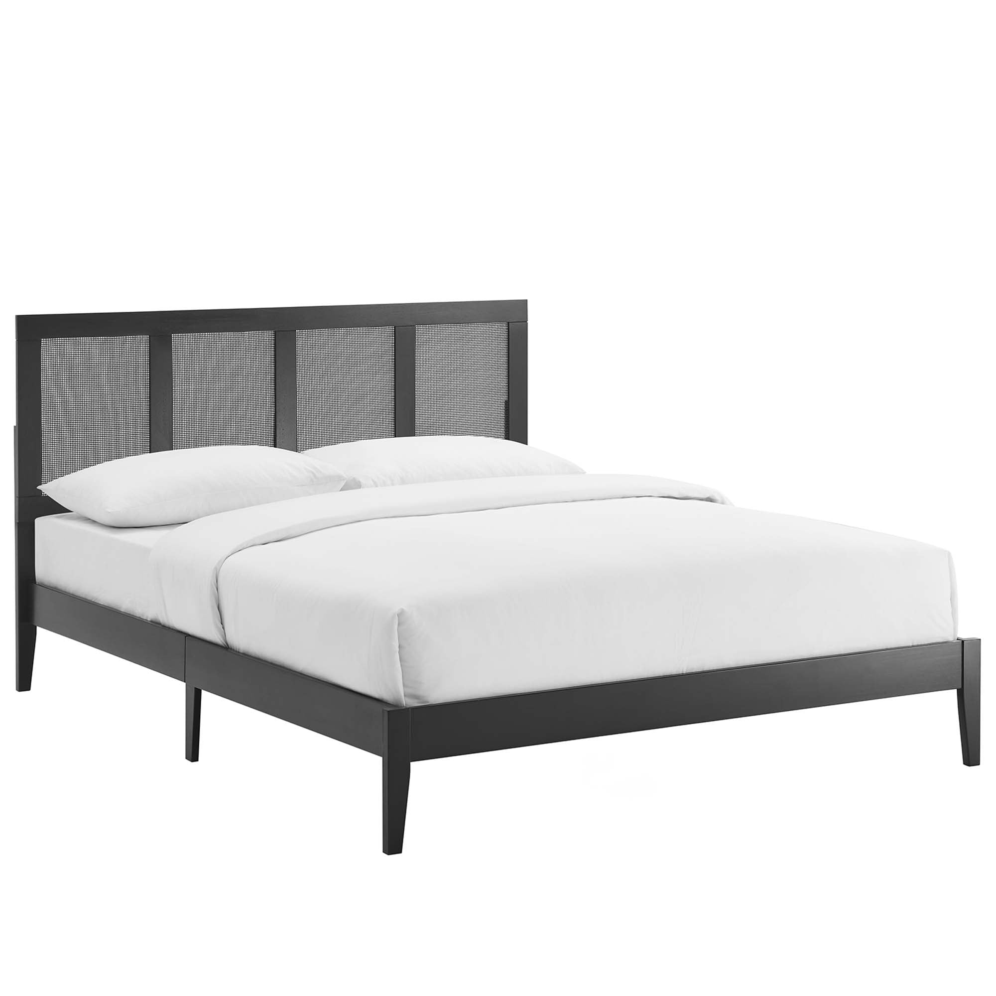 Sirocco Rattan and Wood King Platform Bed by Modway - Best Buy Furniture