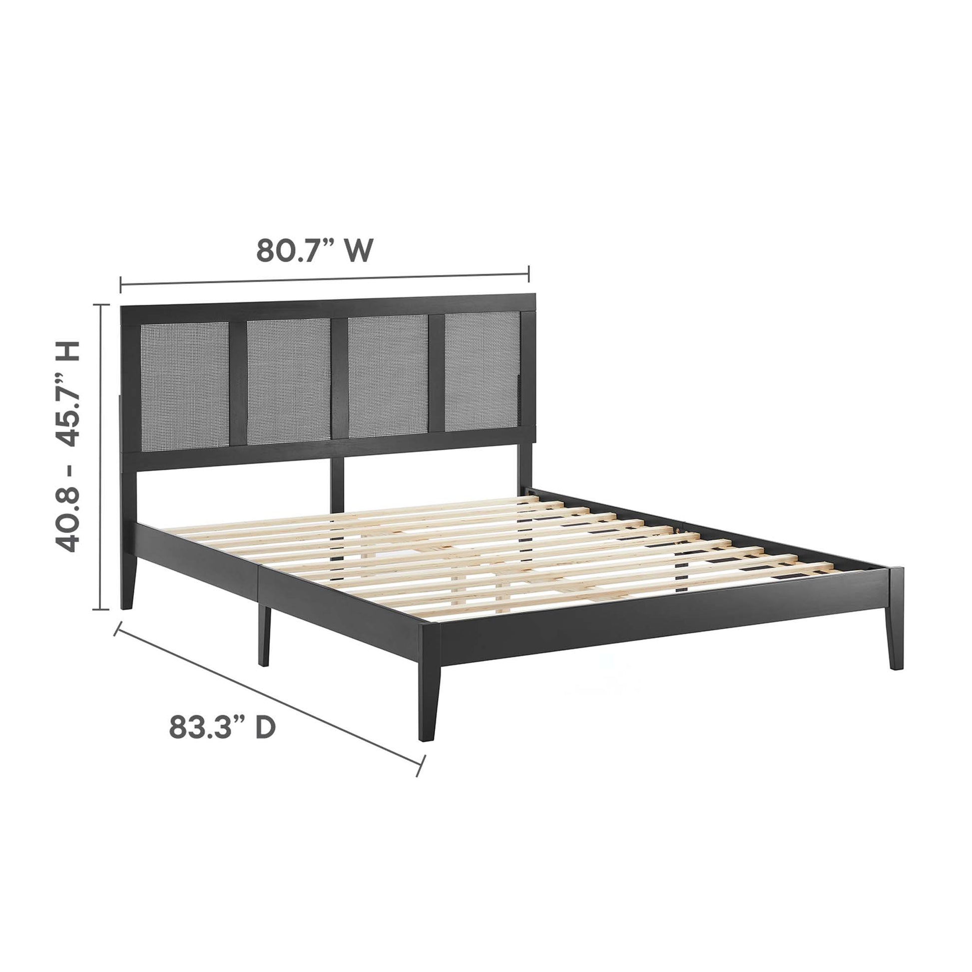 Sirocco Rattan and Wood King Platform Bed by Modway - Best Buy Furniture