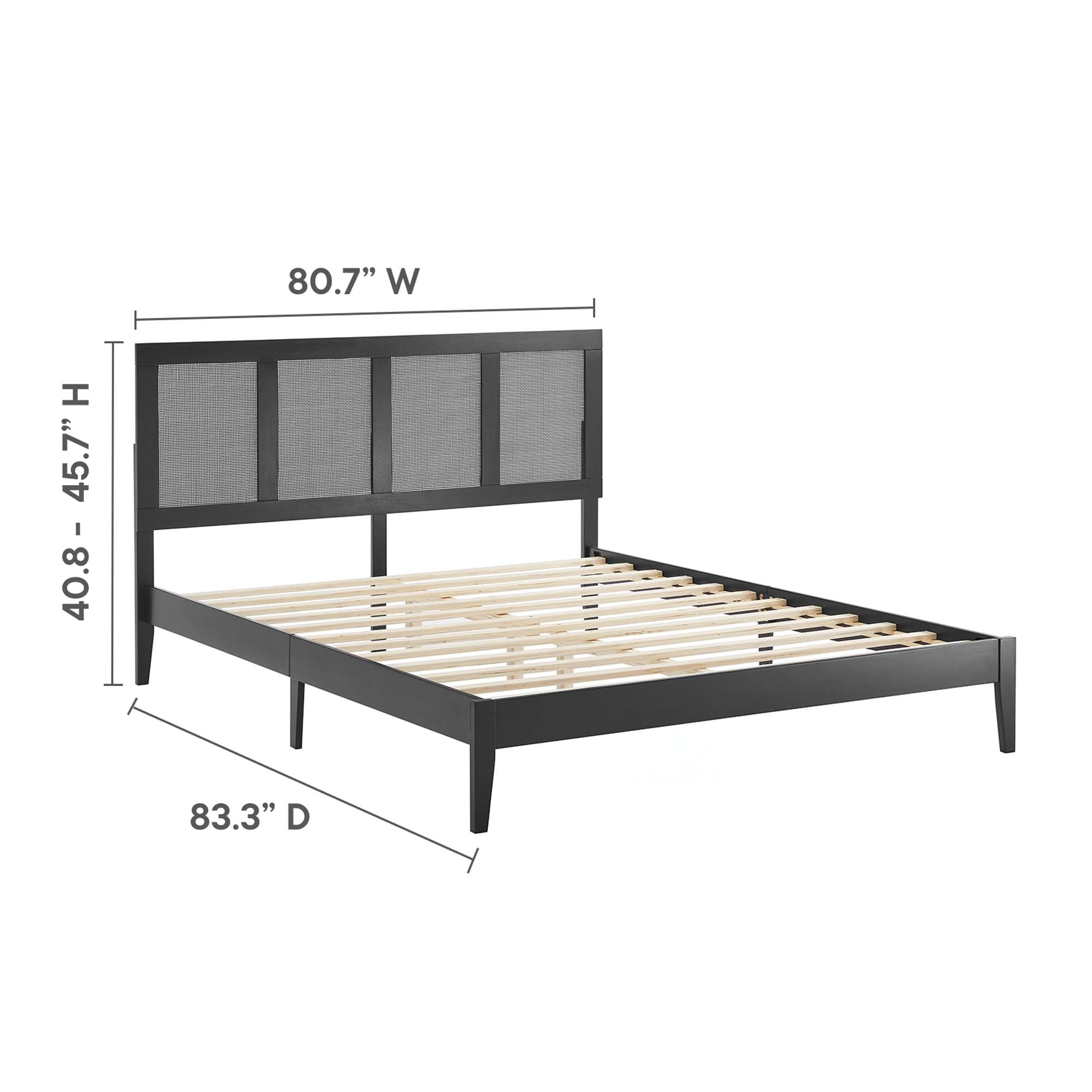 Sirocco Rattan and Wood King Platform Bed by Modway - Best Buy Furniture
