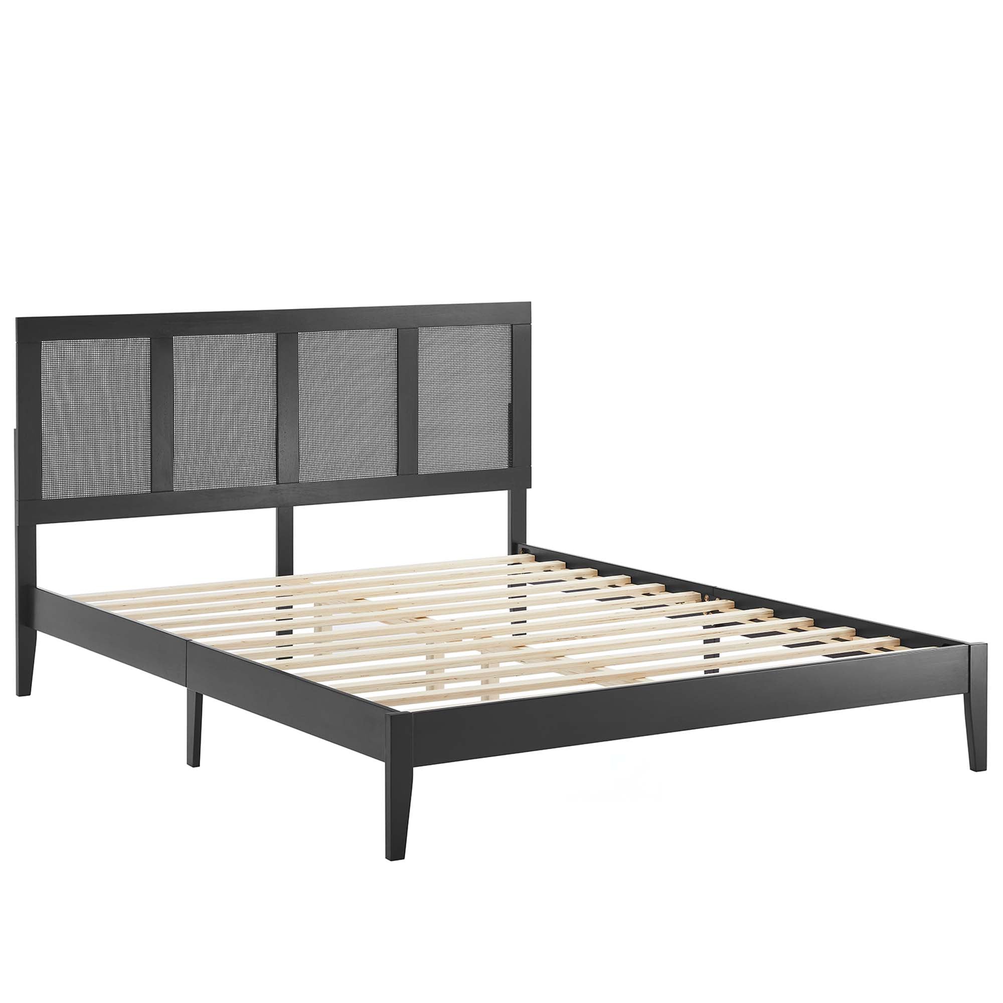 Sirocco Rattan and Wood King Platform Bed by Modway - Best Buy Furniture