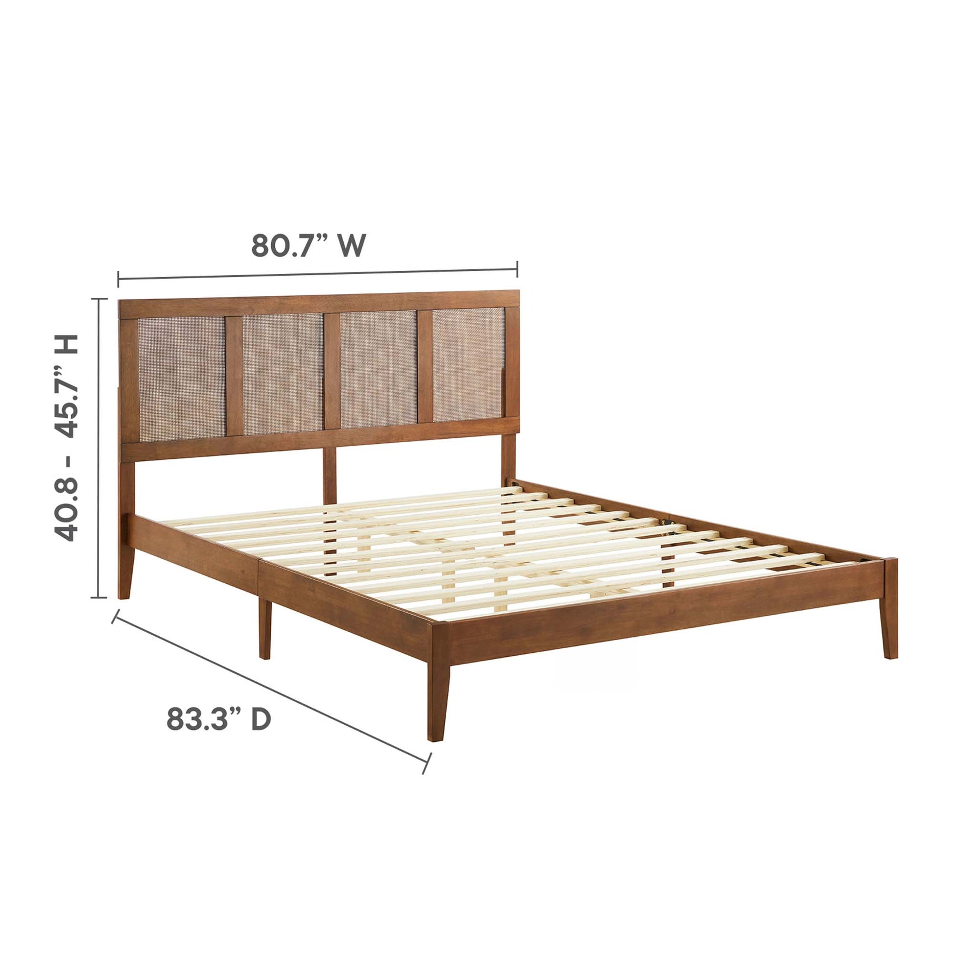 Sirocco Rattan and Wood King Platform Bed by Modway - Best Buy Furniture