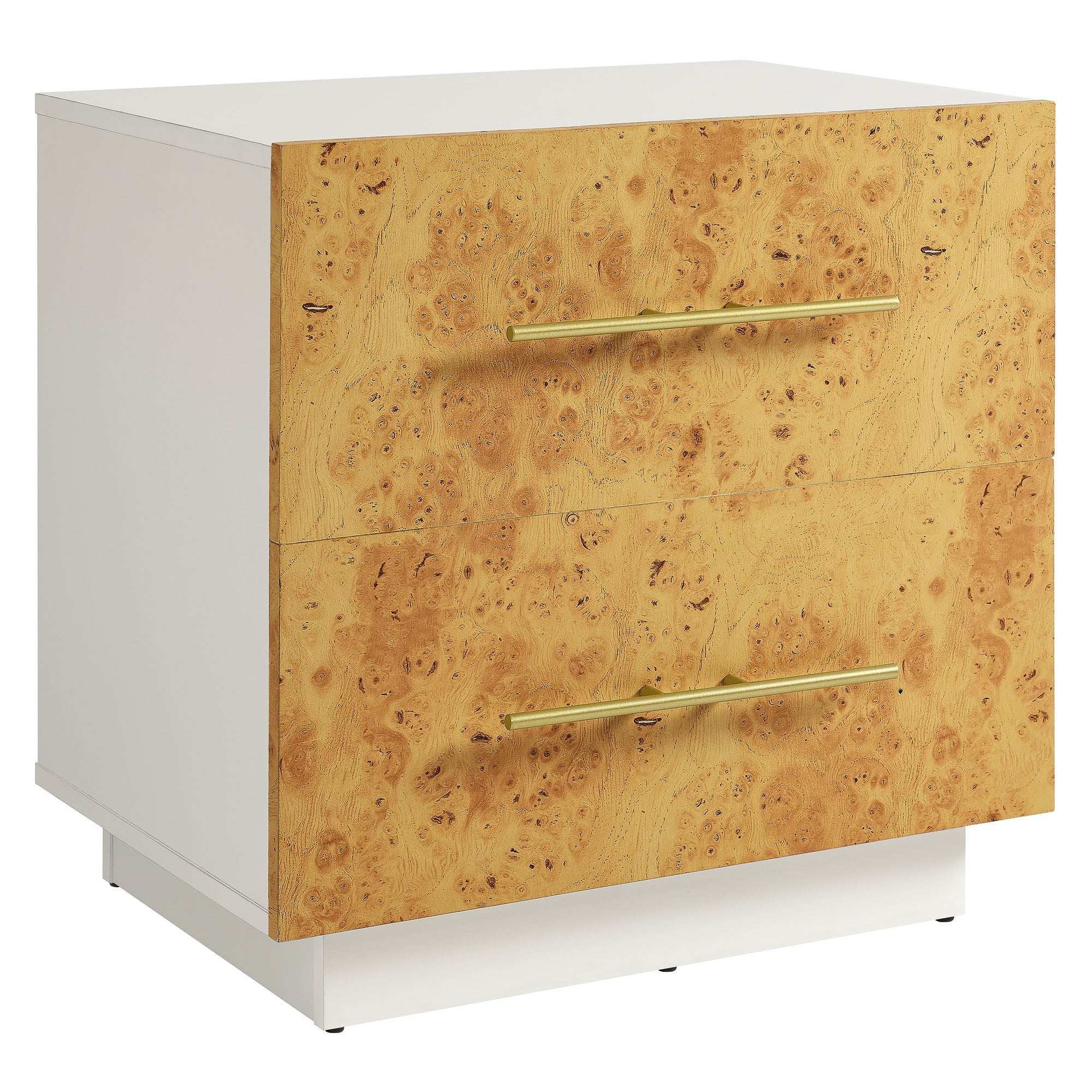 Abel 2-Drawer Burl Wood Nightstand - Best Buy Furniture