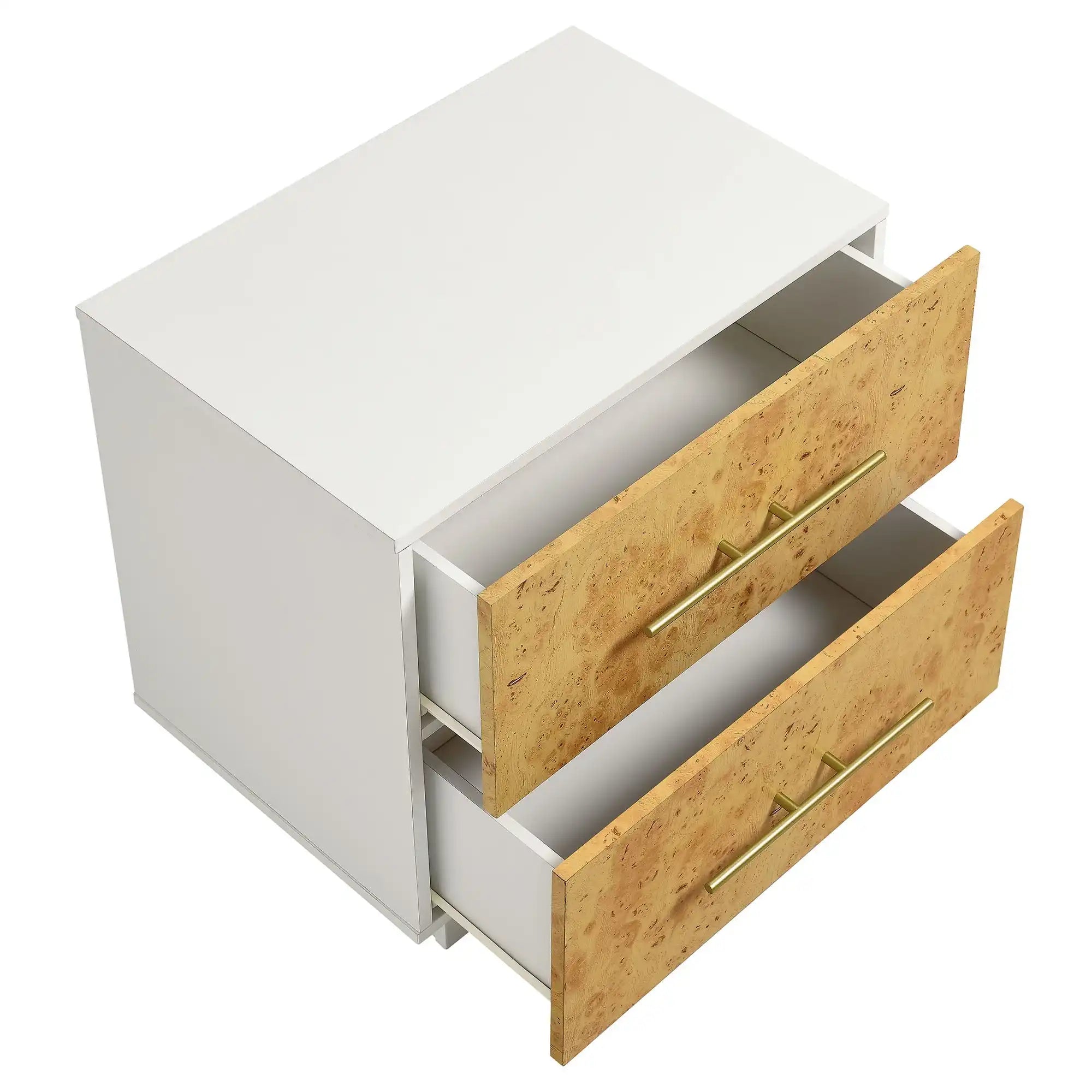 Abel 2-Drawer Burl Wood Nightstand - Best Buy Furniture