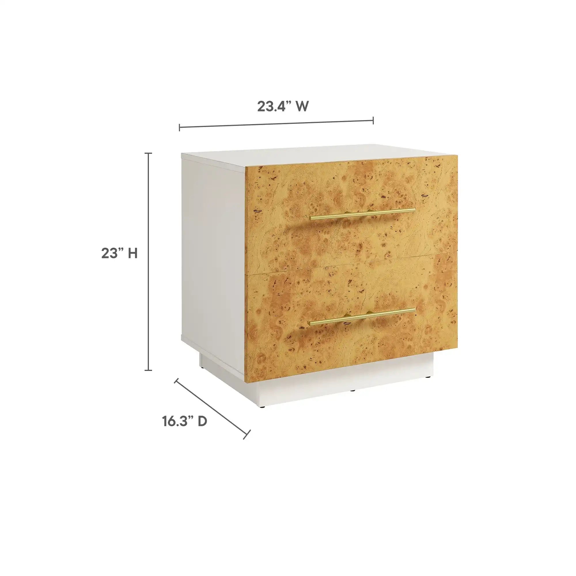 Abel 2-Drawer Burl Wood Nightstand - Best Buy Furniture