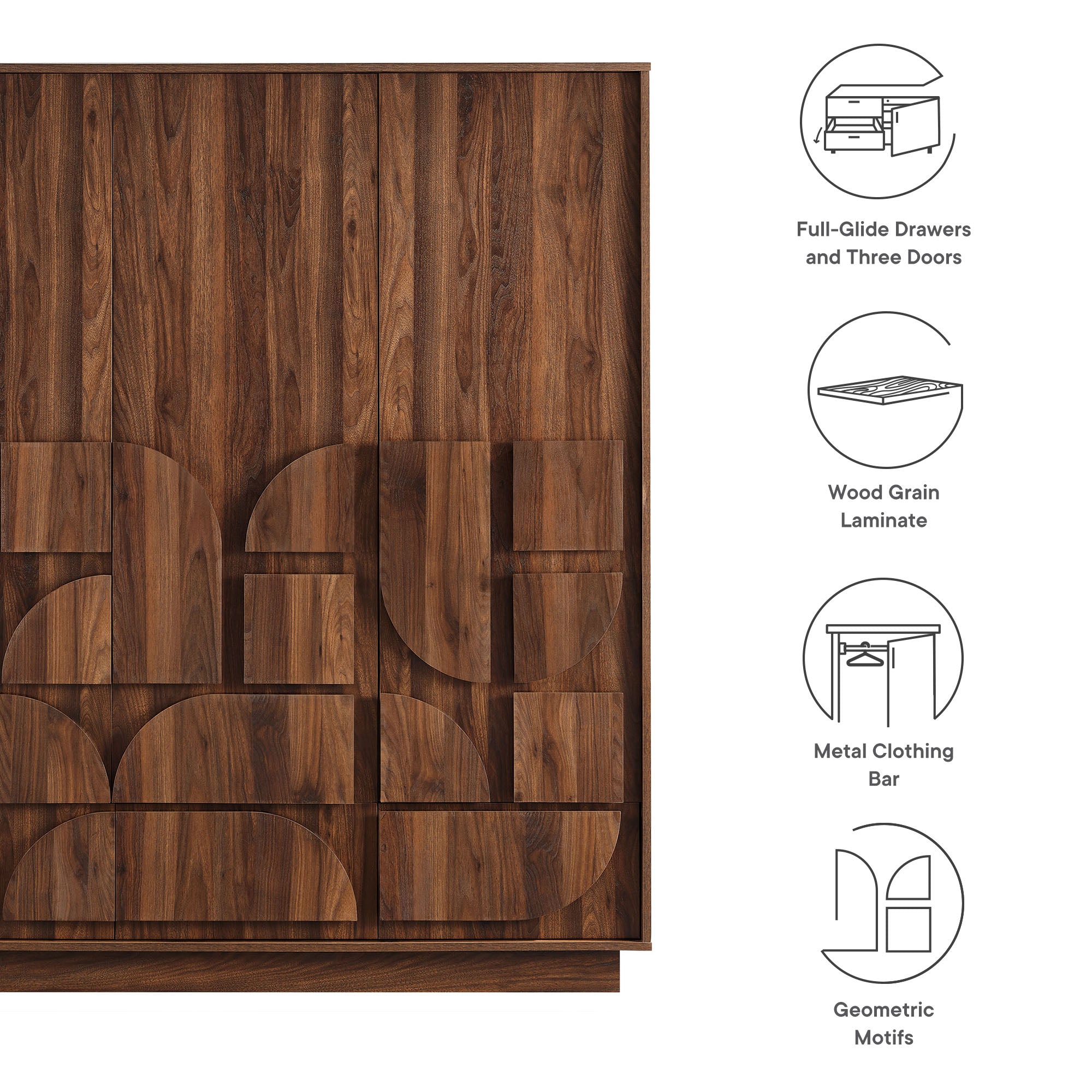Bulwark 3-Door Wardrobe Closet by Modway - Best Buy Furniture