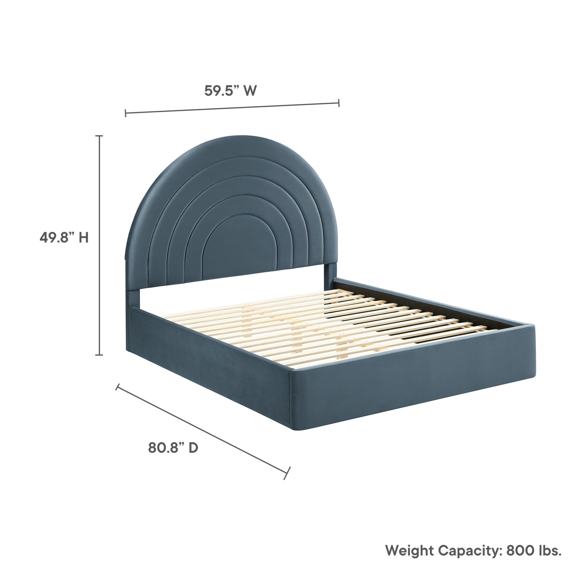 Solana Arched Performance Velvet Full Platform Bed by Modway - Best Buy Furniture
