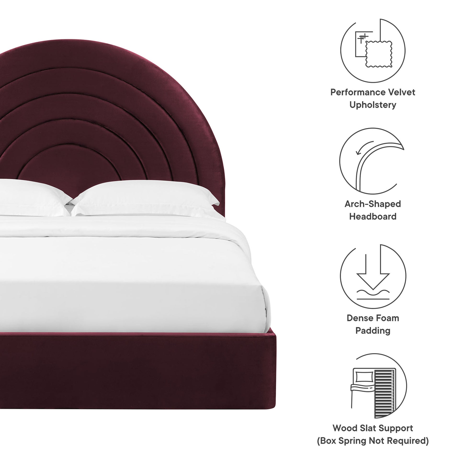 Solana Arched Performance Velvet Full Platform Bed by Modway - Best Buy Furniture