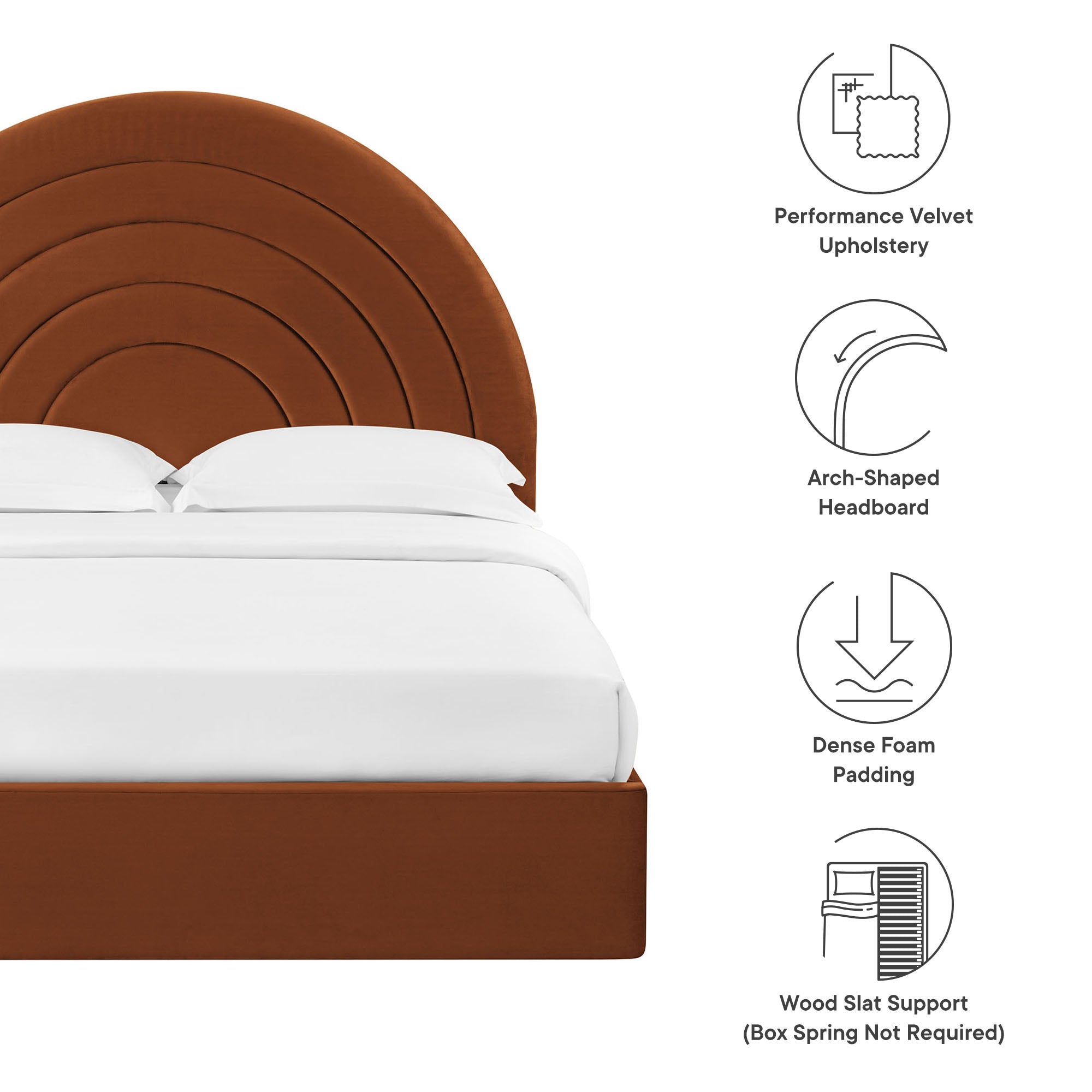 Solana Arched Performance Velvet Full Platform Bed by Modway - Best Buy Furniture