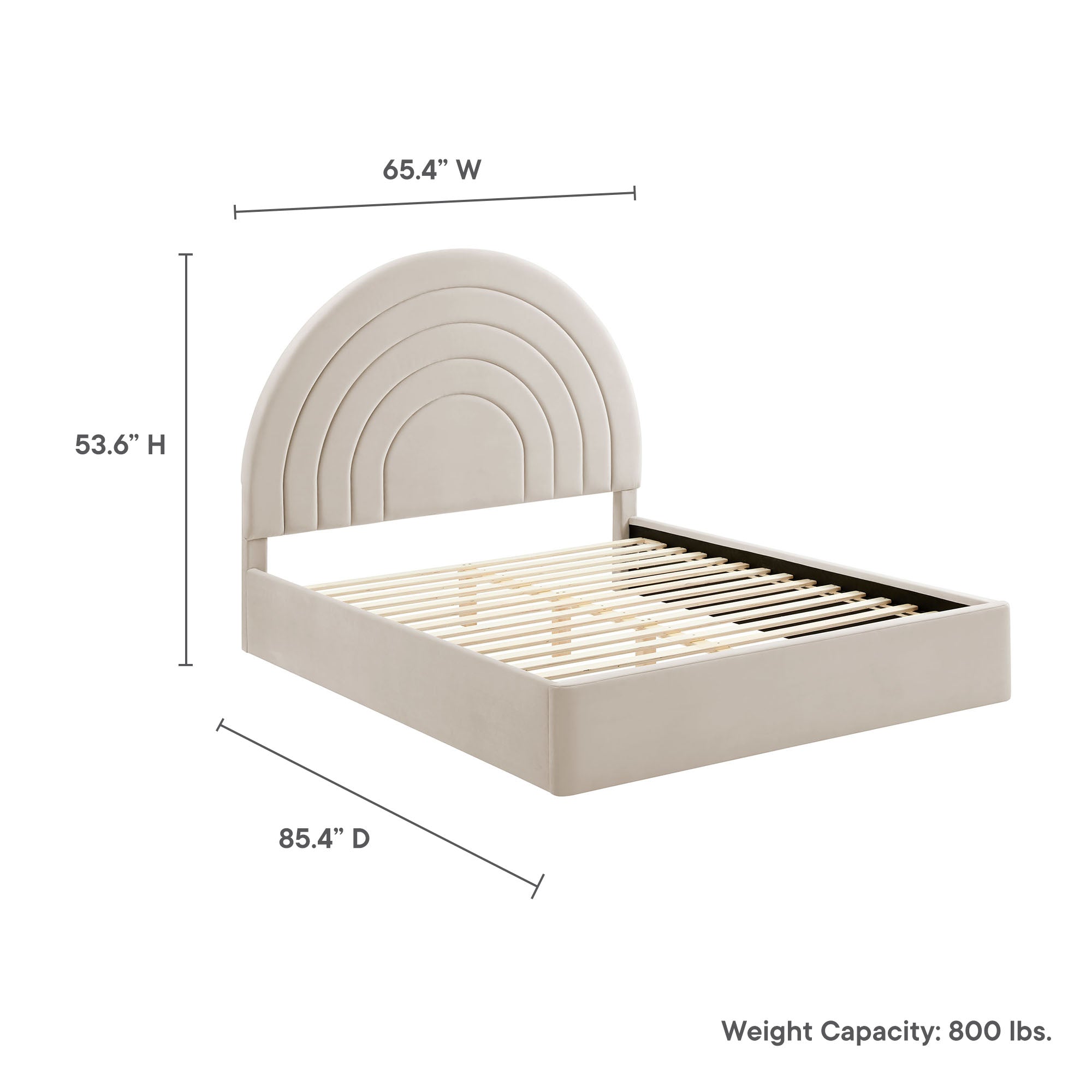 Solana Arched Performance Velvet Queen Platform Bed by Modway - Best Buy Furniture