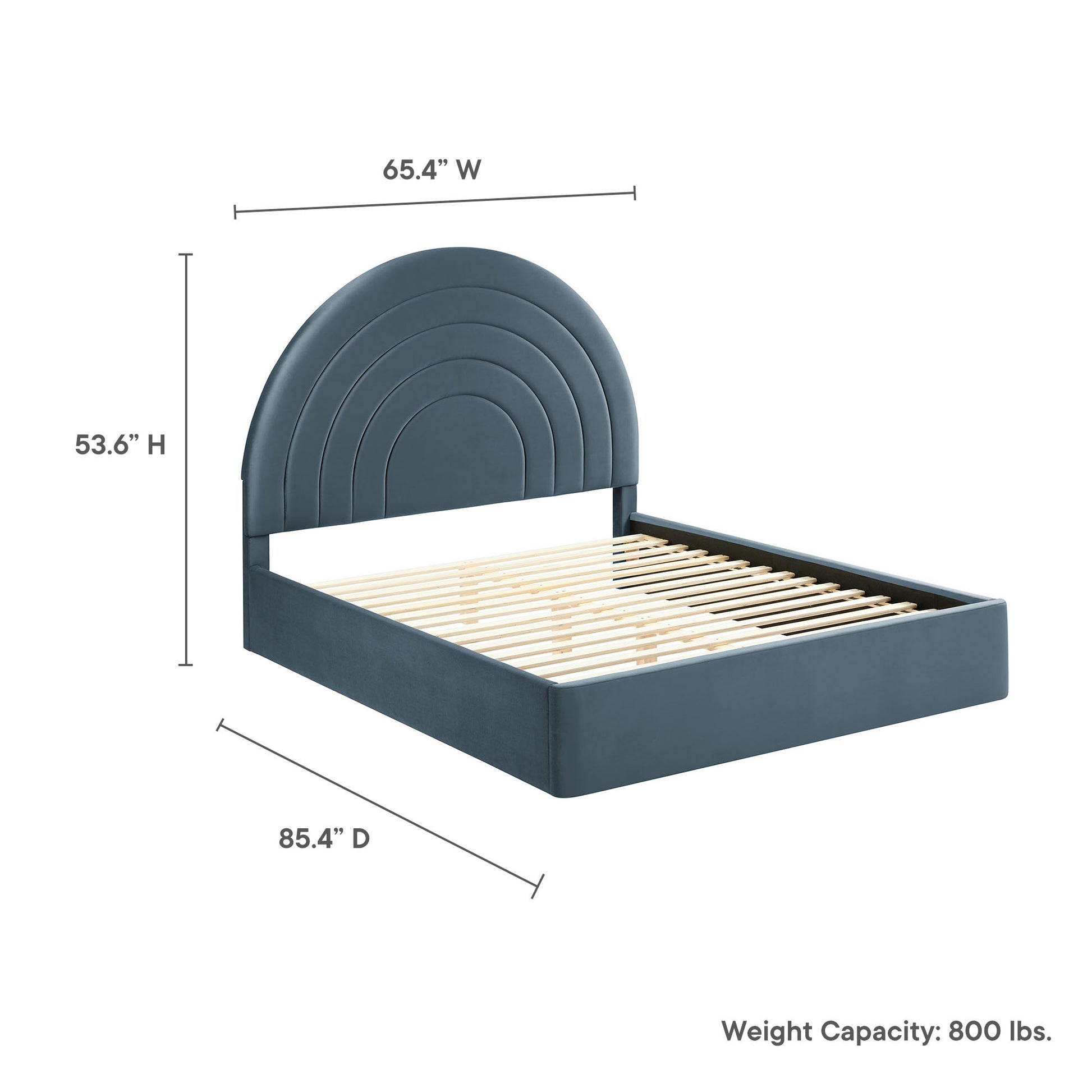 Solana Arched Performance Velvet Queen Platform Bed by Modway - Best Buy Furniture