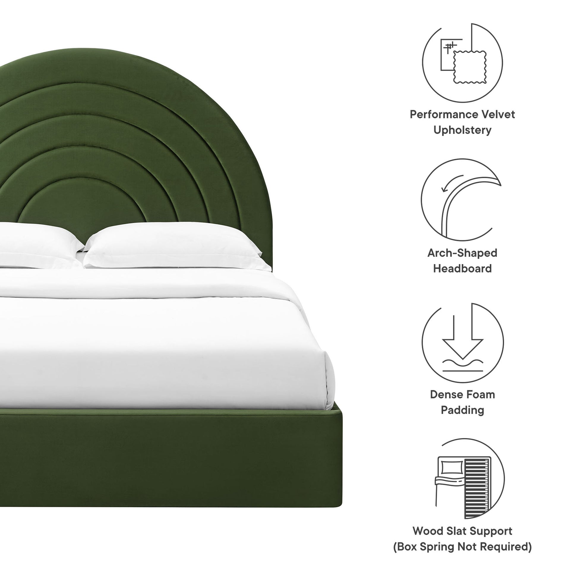 Solana Arched Performance Velvet Queen Platform Bed by Modway - Best Buy Furniture