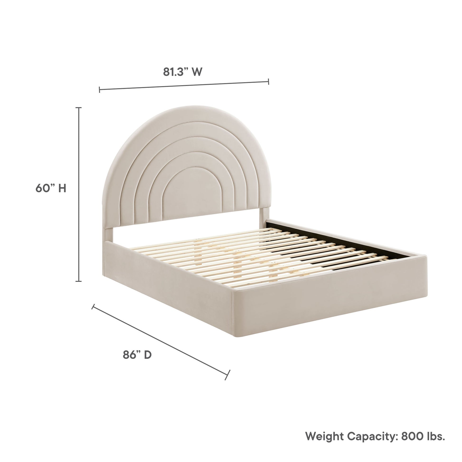 Solana Arched Performance Velvet King Platform Bed by Modway - Best Buy Furniture
