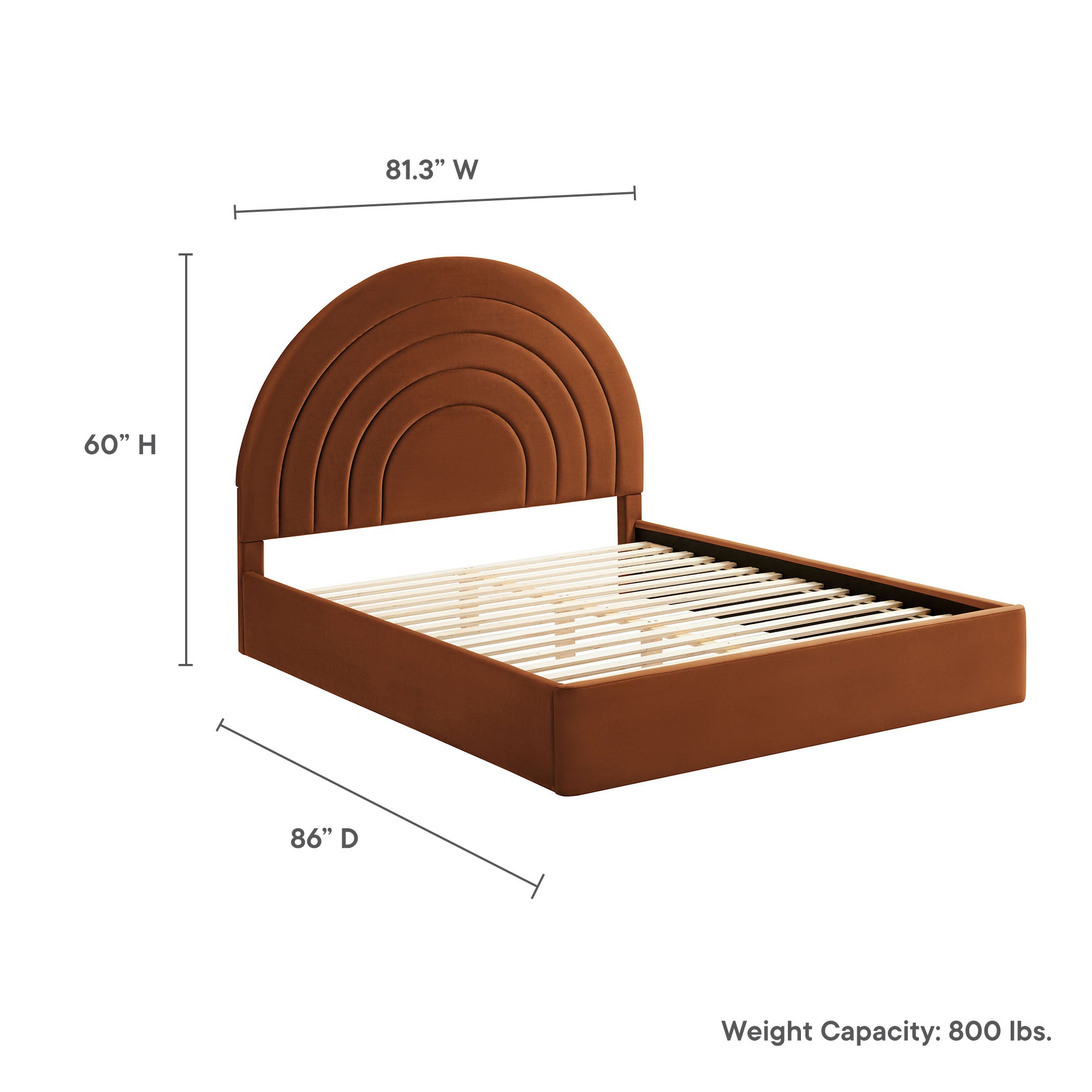 Solana Arched Performance Velvet King Platform Bed by Modway - Best Buy Furniture