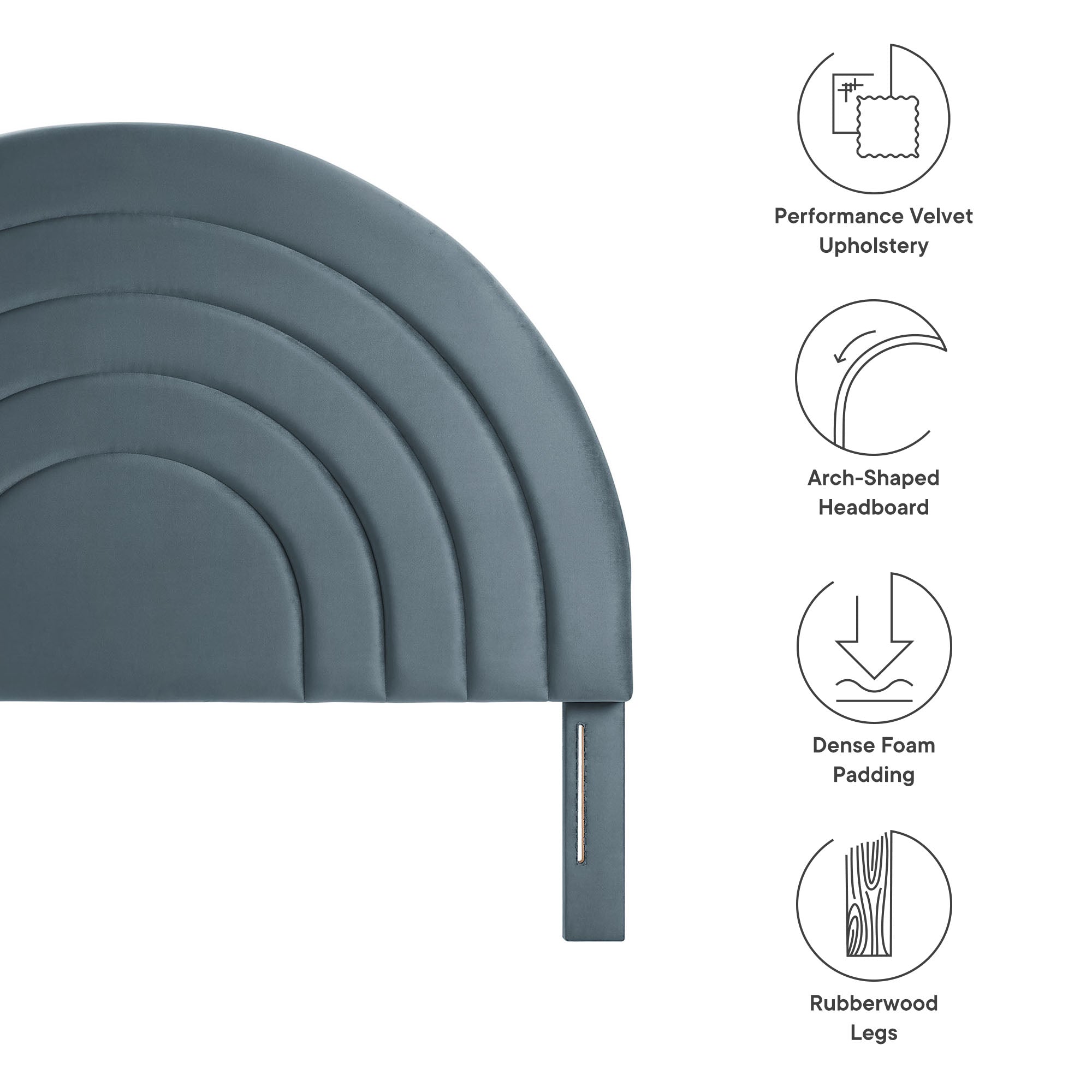 Solana Arched Performance Velvet Full Headboard by Modway - Best Buy Furniture