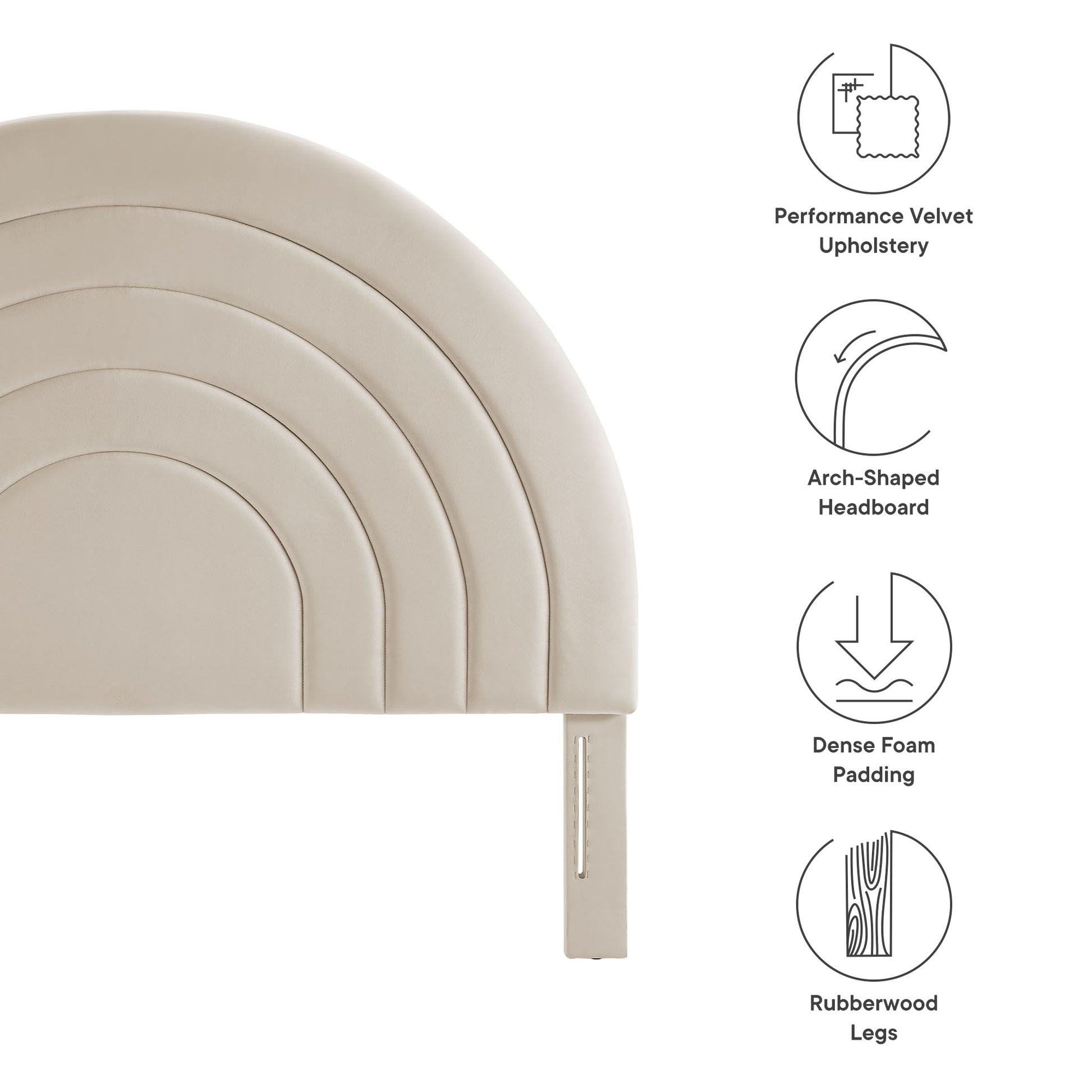Solana Arched Performance Velvet Queen Headboard by Modway - Best Buy Furniture