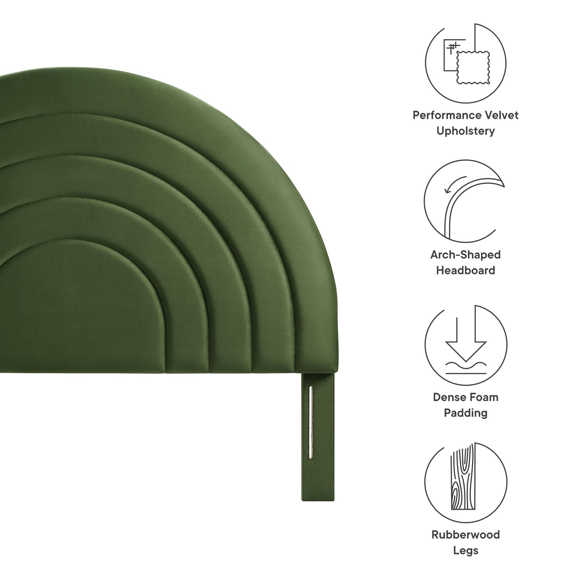Solana Arched Performance Velvet Queen Headboard by Modway - Best Buy Furniture