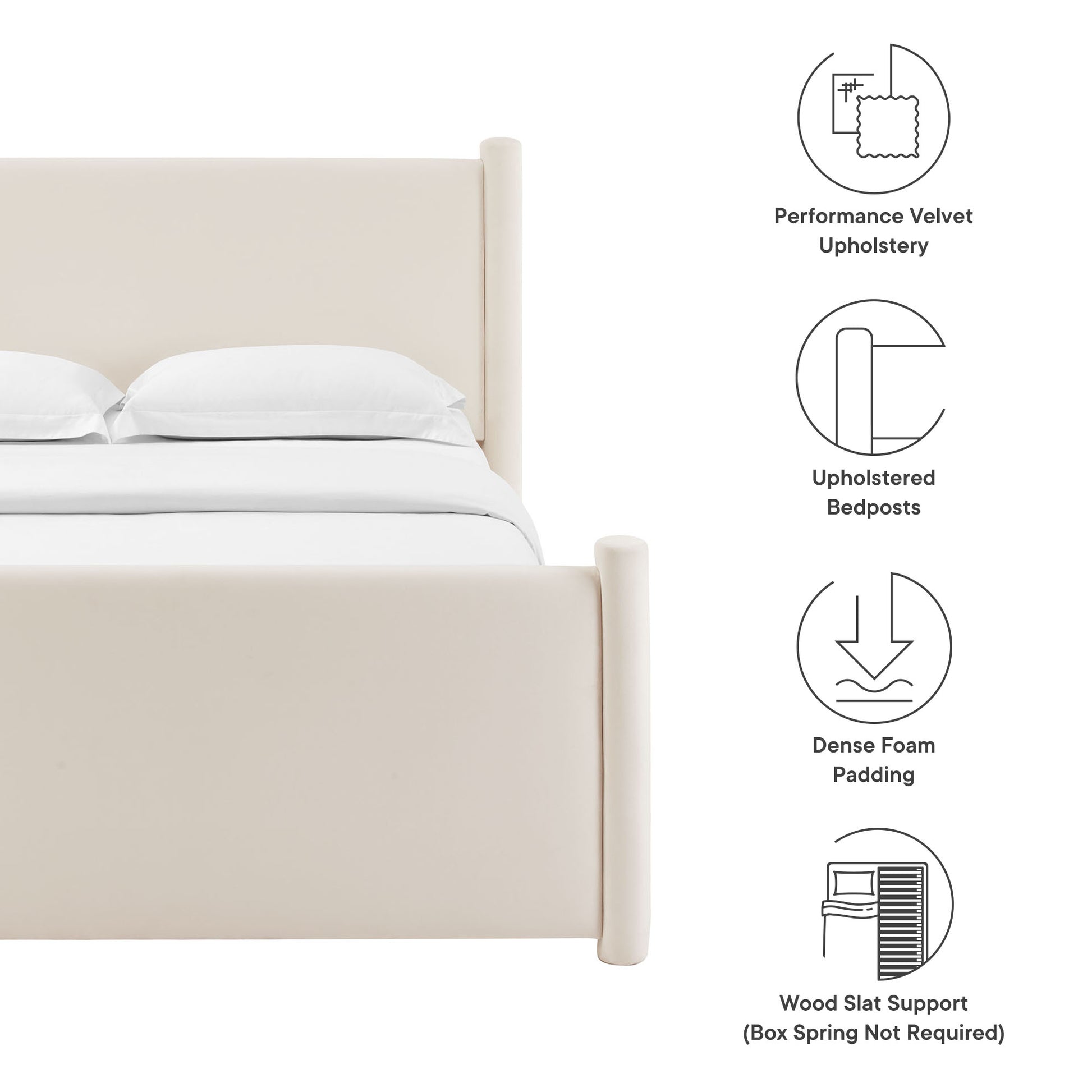 Rael Performance Velvet Full Platform Bed by Modway - Best Buy Furniture