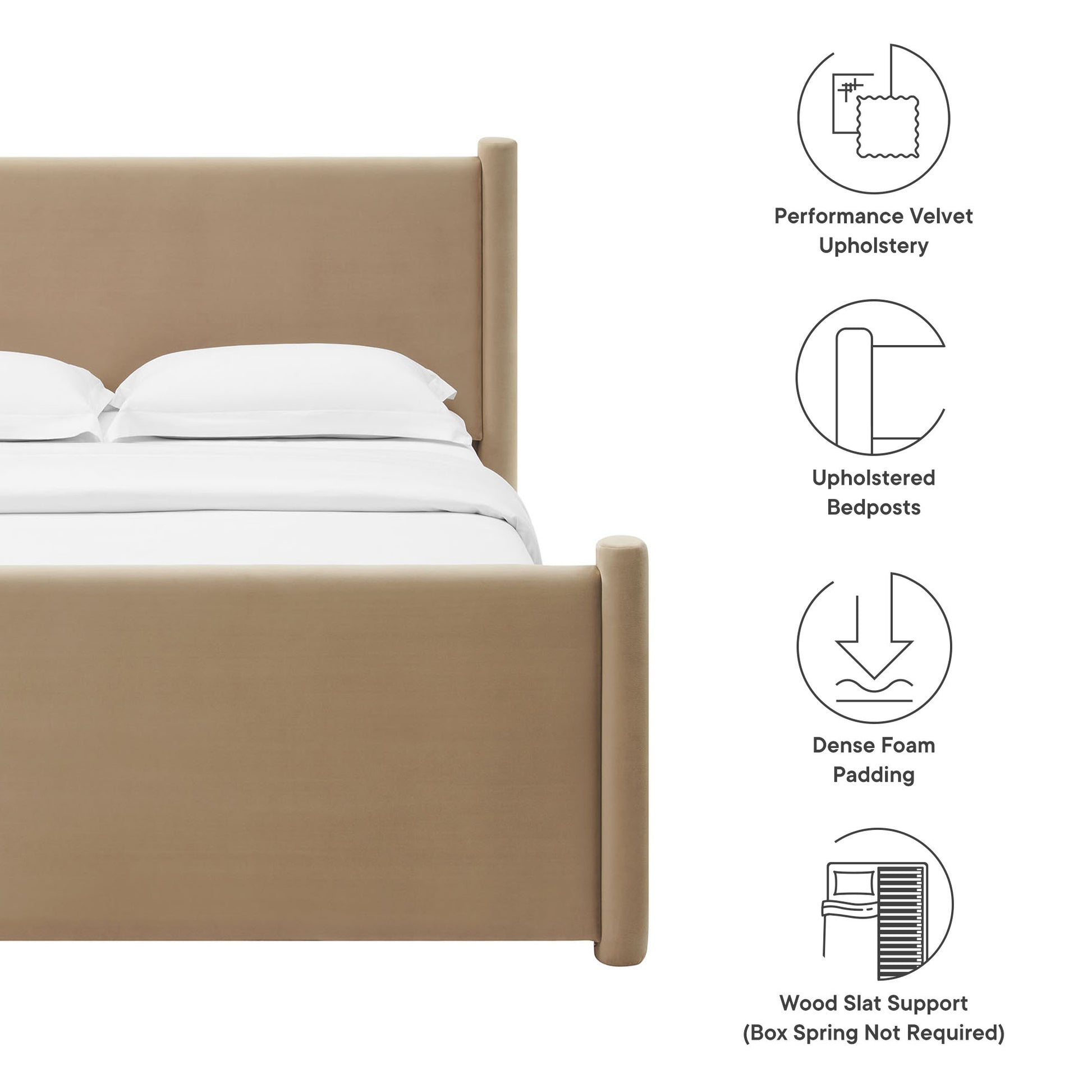 Rael Performance Velvet Full Platform Bed by Modway - Best Buy Furniture