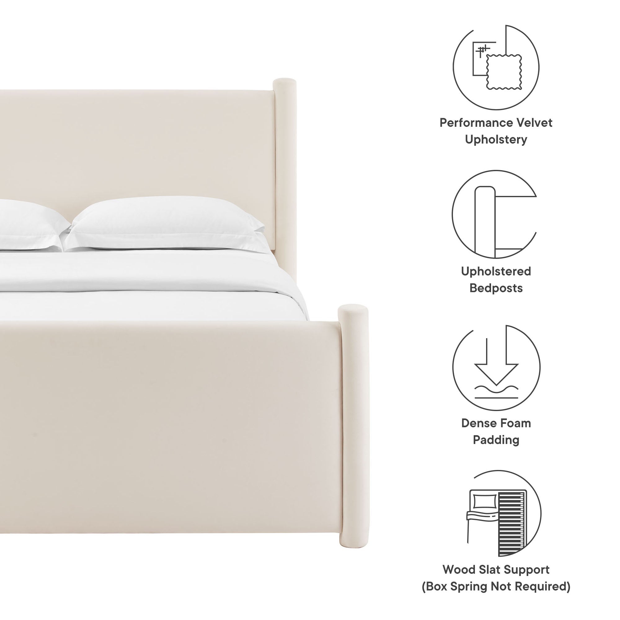Rael Performance Velvet Queen Platform Bed by Modway - Best Buy Furniture