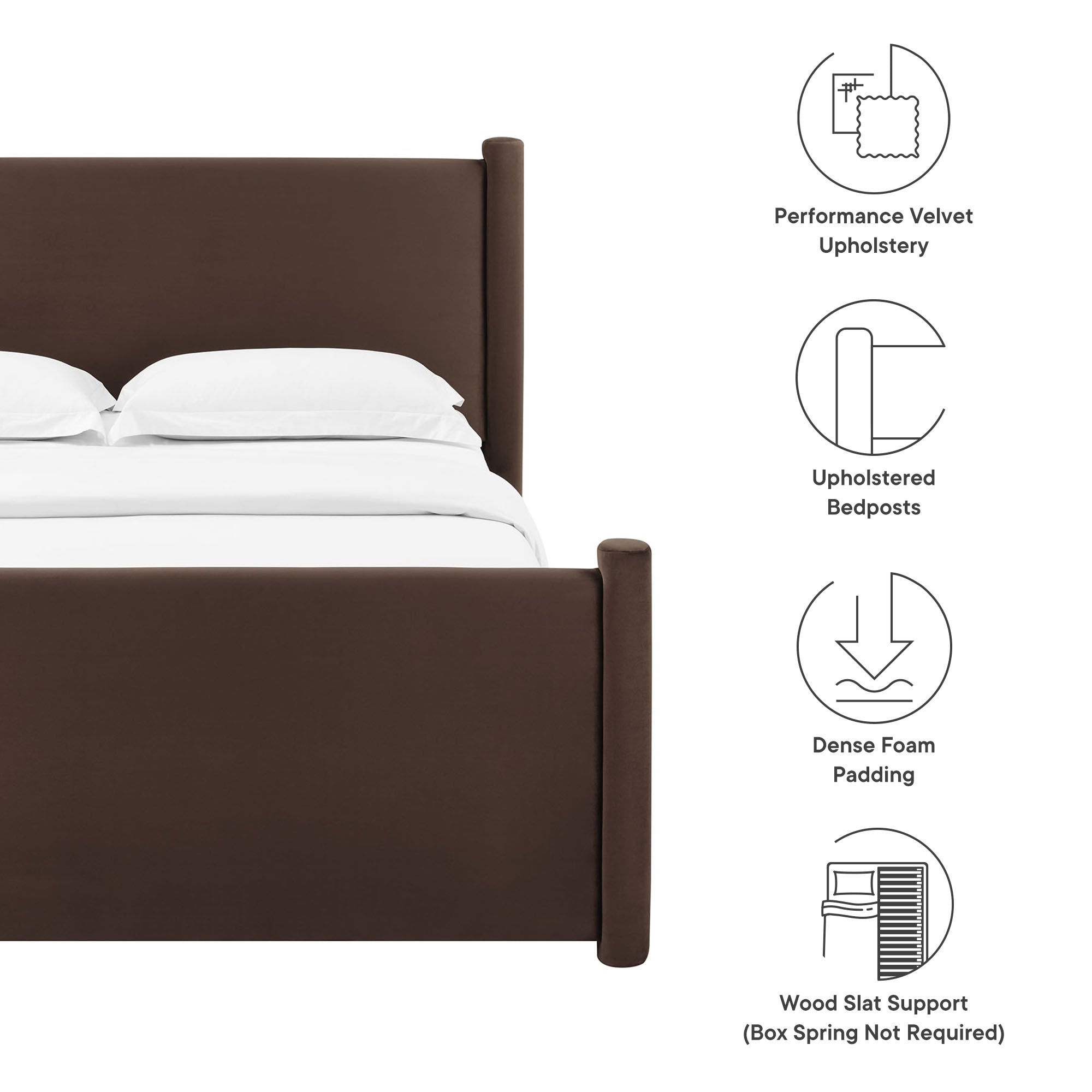 Rael Performance Velvet Queen Platform Bed by Modway - Best Buy Furniture