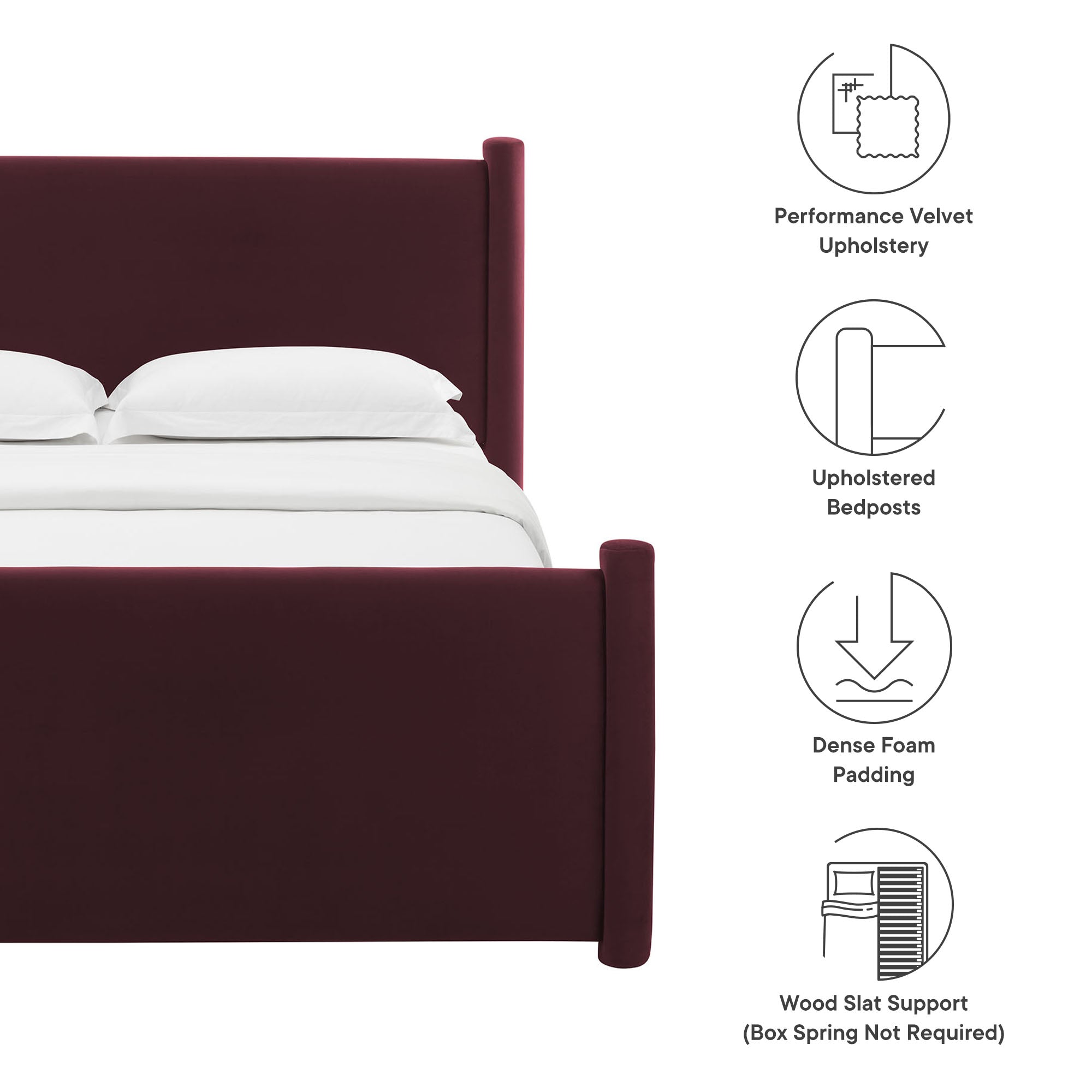 Rael Performance Velvet Queen Platform Bed by Modway - Best Buy Furniture
