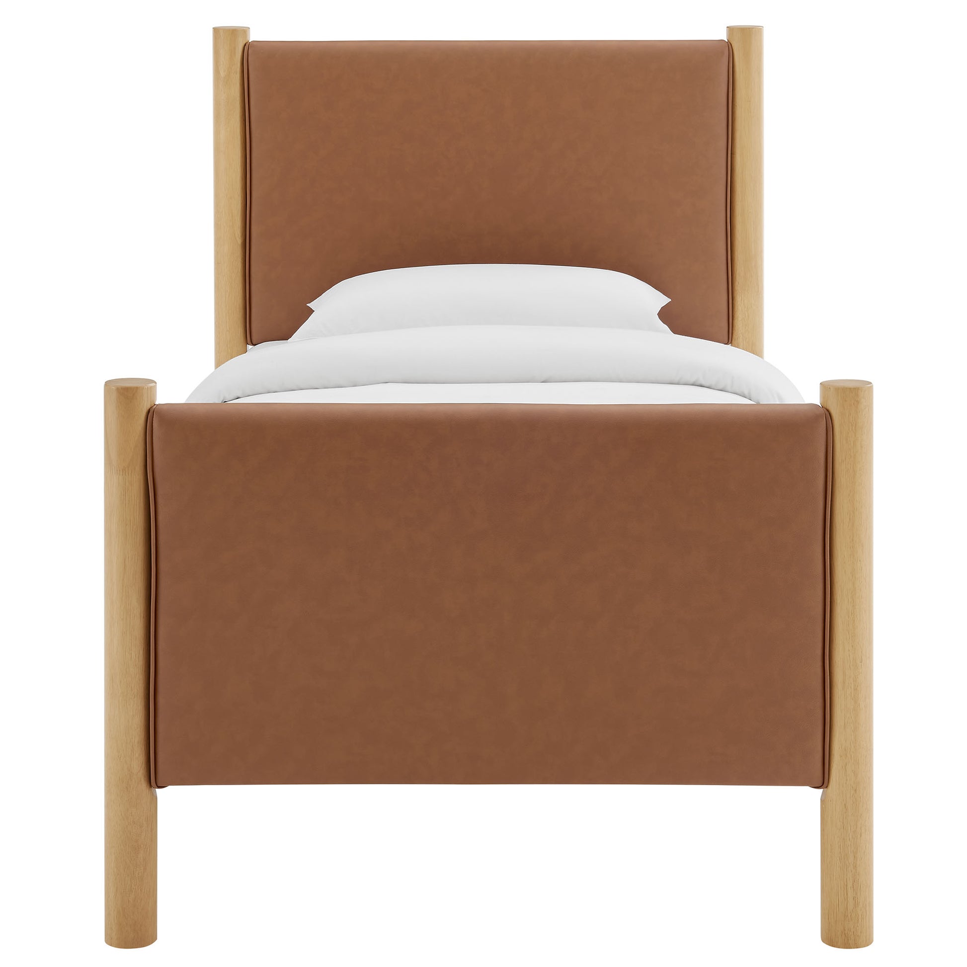 Maven Twin Size Vegan Leather Upholstered Platform Bed by Modway - Best Buy Furniture