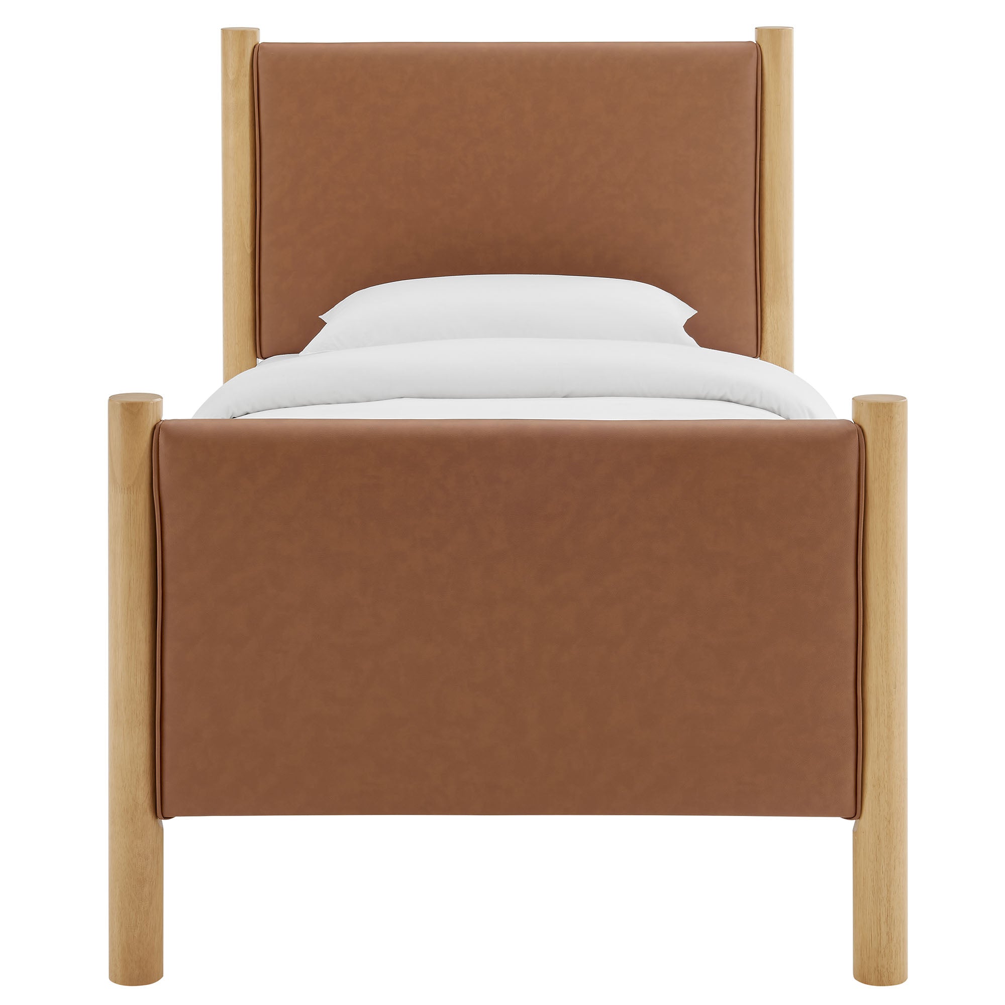 Maven Twin Size Vegan Leather Upholstered Platform Bed by Modway - Best Buy Furniture