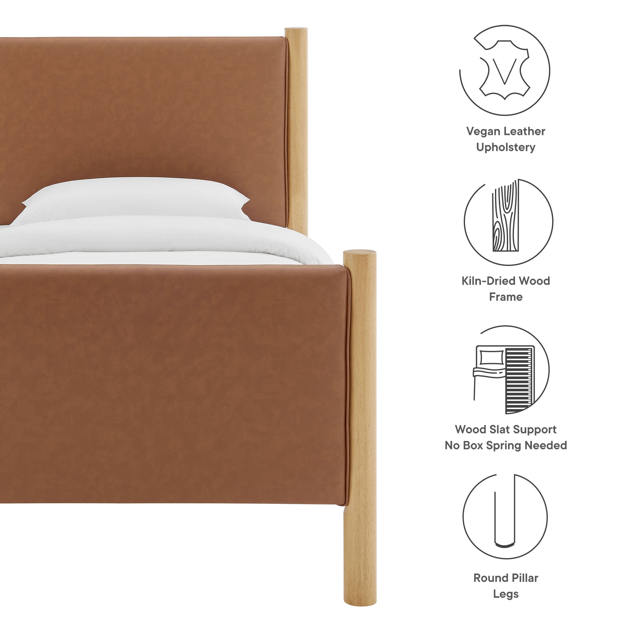 Maven Twin Size Vegan Leather Upholstered Platform Bed by Modway - Best Buy Furniture