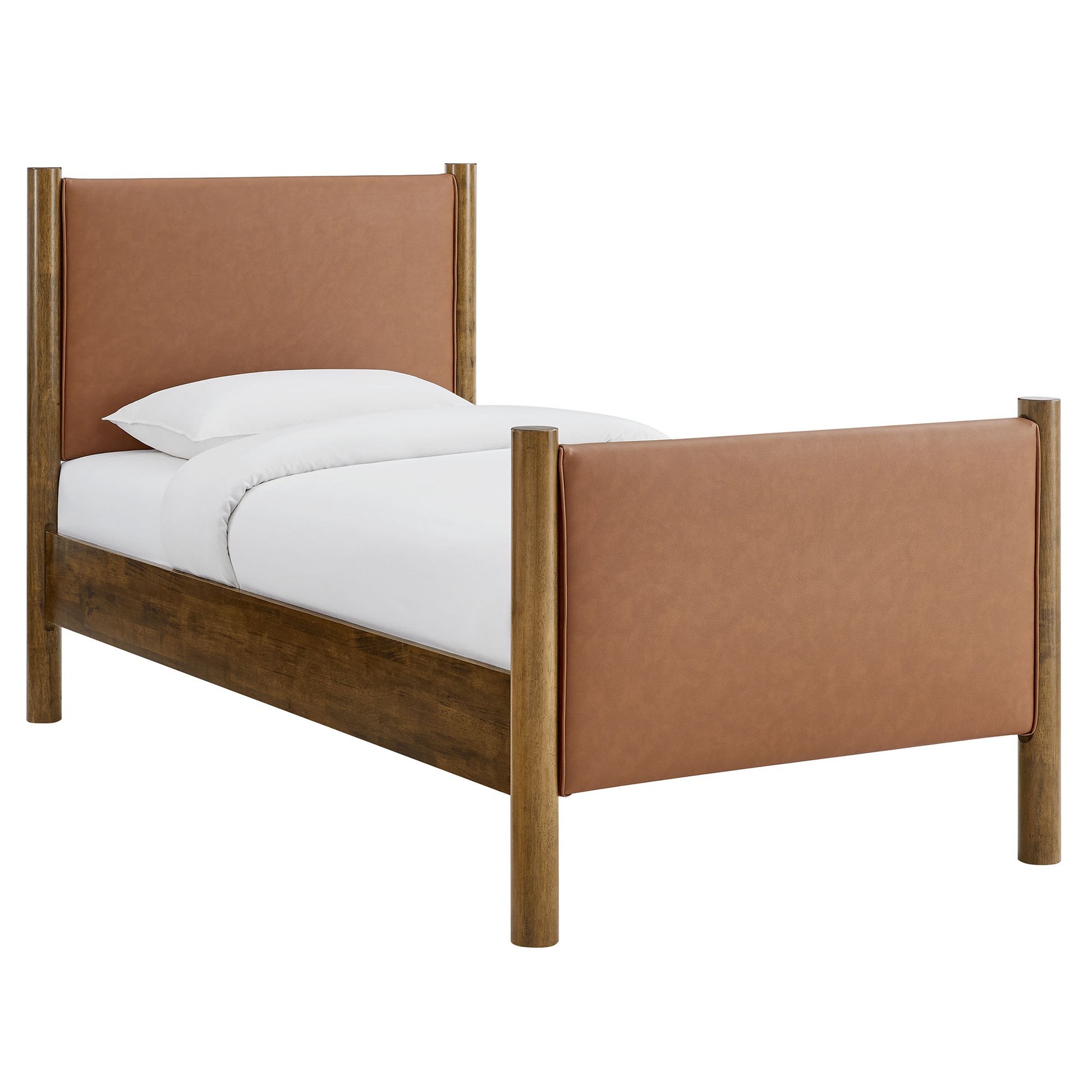 Maven Twin Size Vegan Leather Upholstered Platform Bed by Modway - Best Buy Furniture