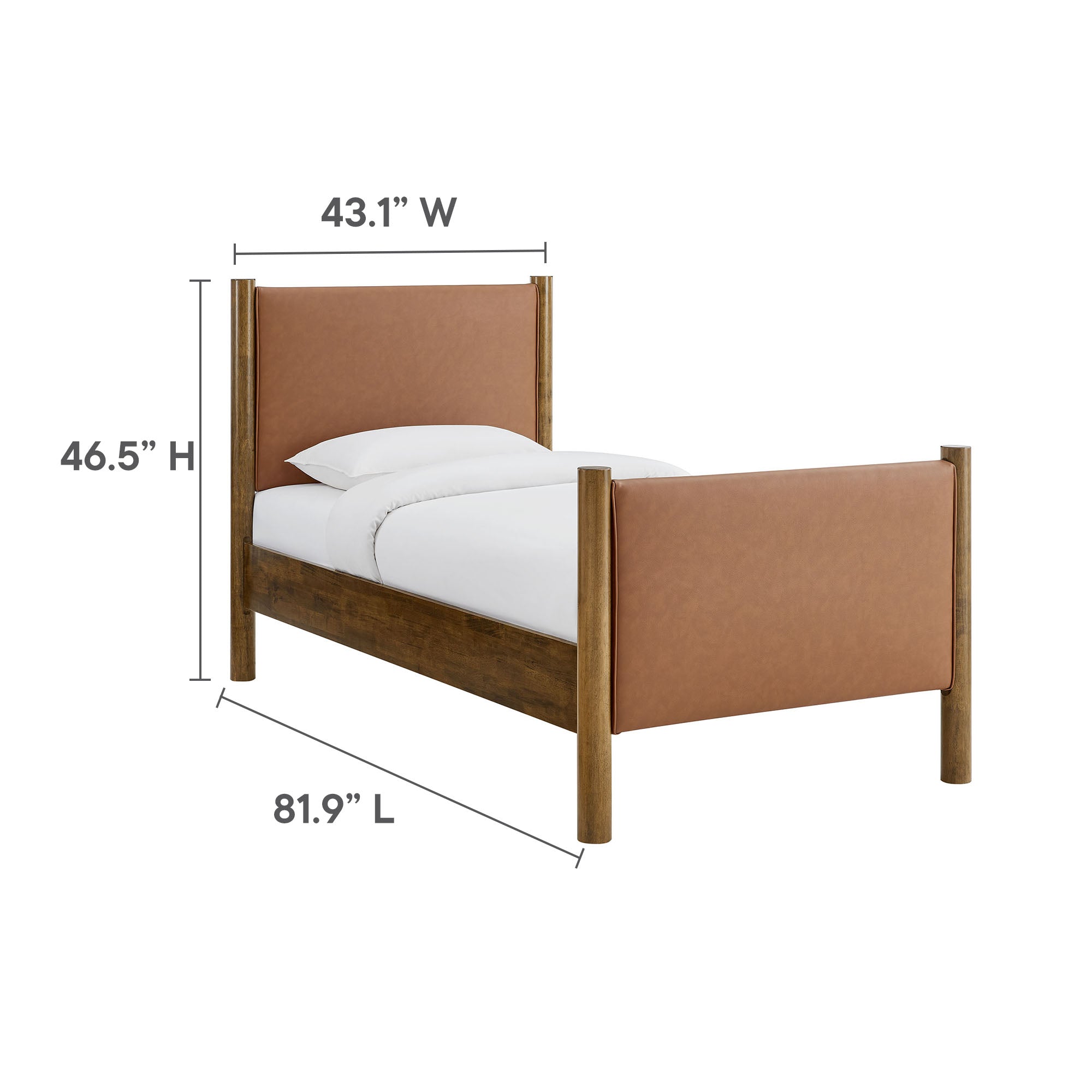 Maven Twin Size Vegan Leather Upholstered Platform Bed by Modway - Best Buy Furniture