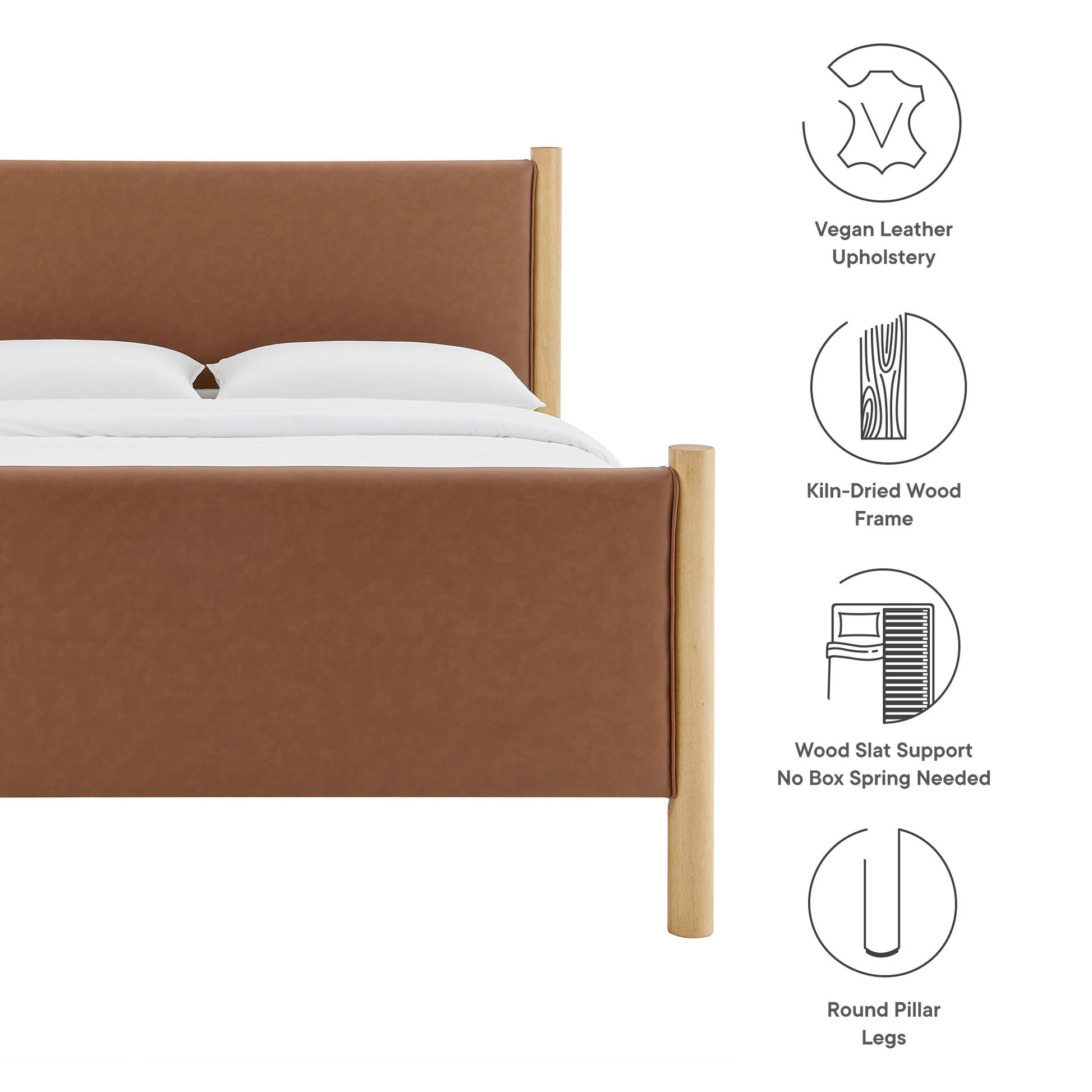 Maven Full Size Vegan Leather Upholstered Platform Bed by Modway - Best Buy Furniture