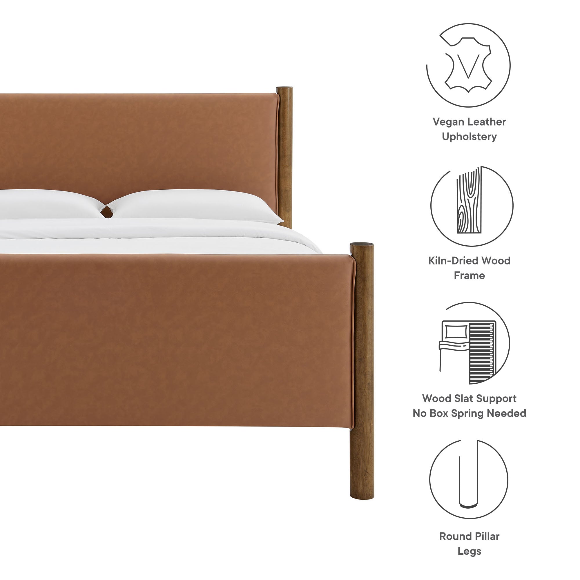 Maven Full Size Vegan Leather Upholstered Platform Bed by Modway - Best Buy Furniture