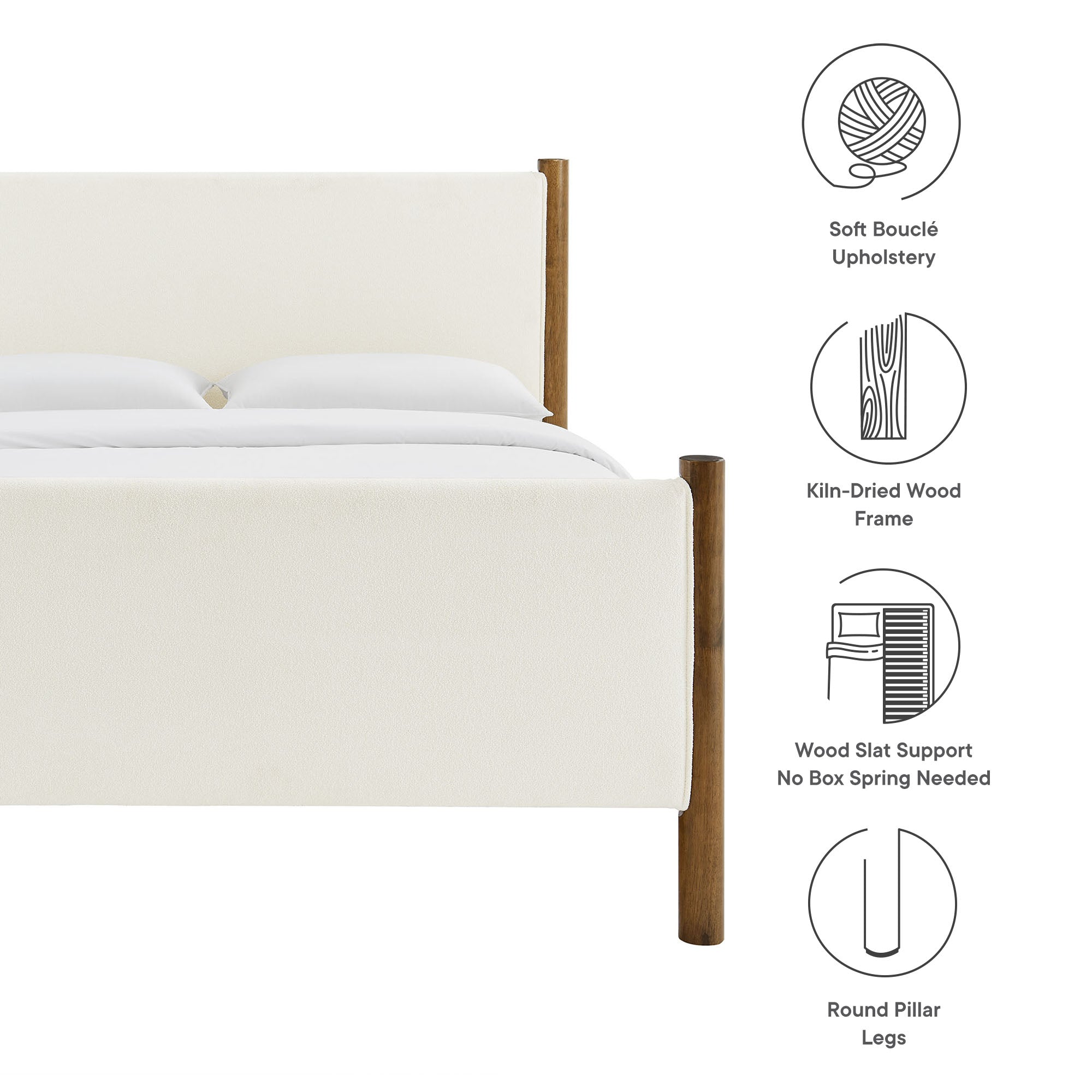 Maven Full Size Boucle Upholstered Platform Bed by Modway - Best Buy Furniture