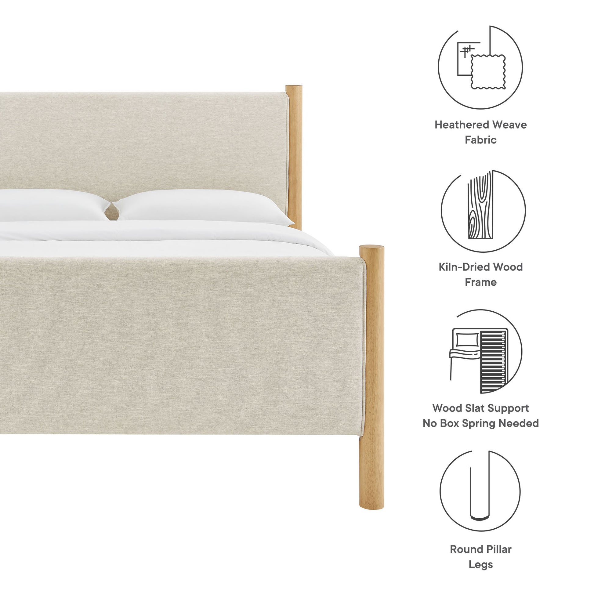 Maven Queen Size Fabric Upholstered Platform Bed by Modway - Best Buy Furniture