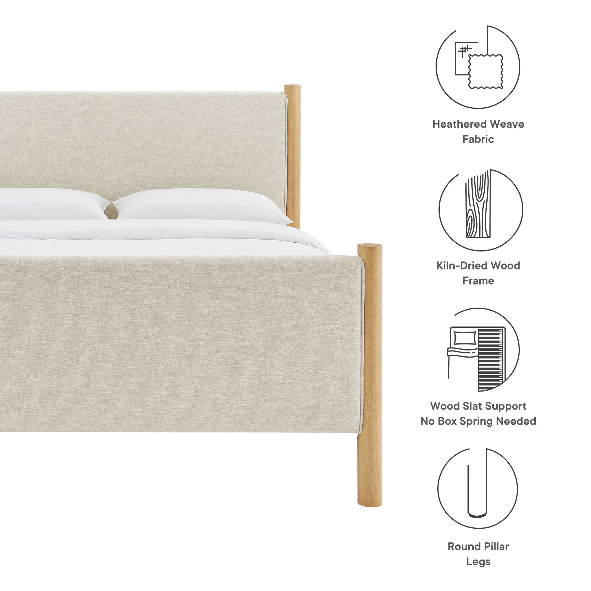 Maven Queen Size Fabric Upholstered Platform Bed by Modway - Best Buy Furniture