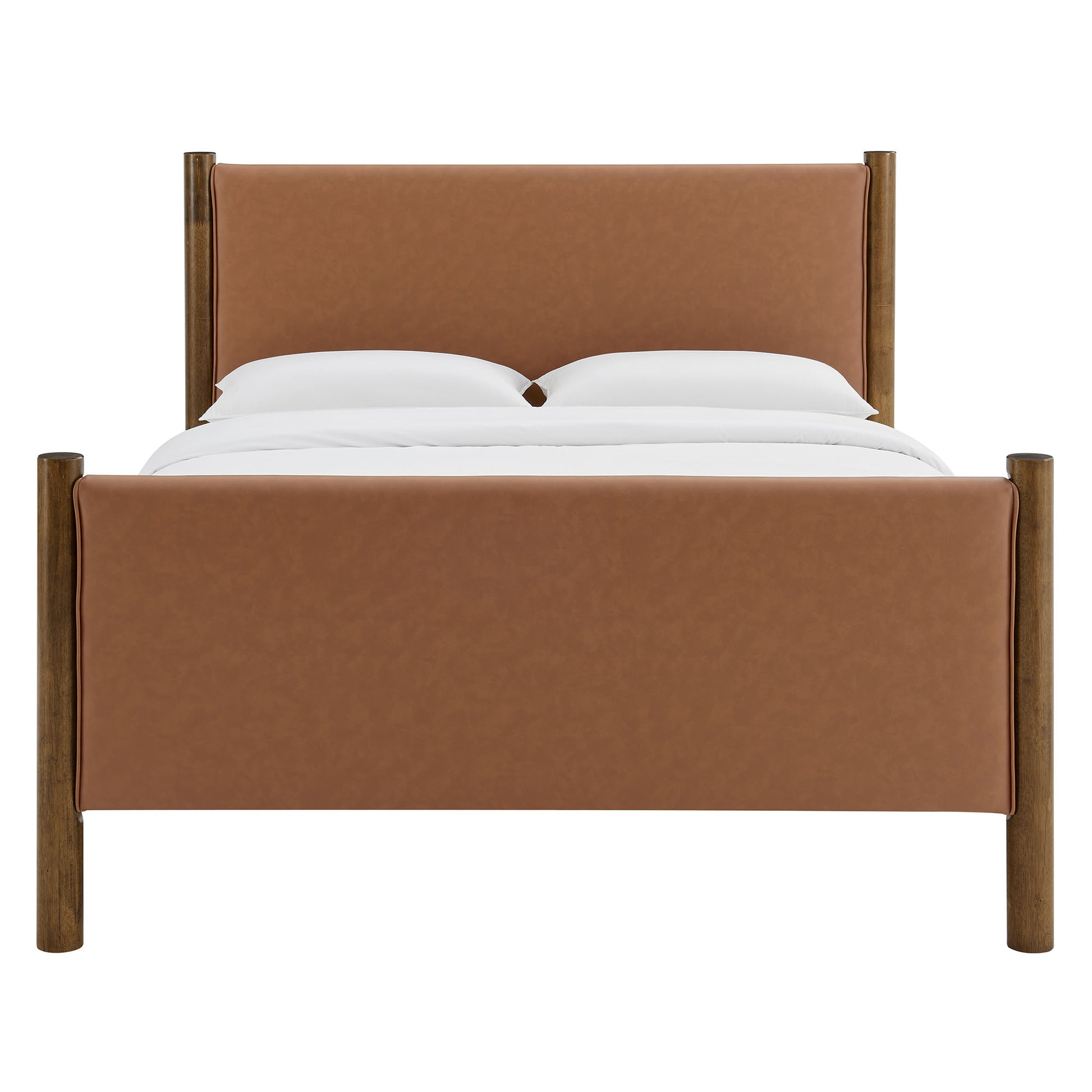 Maven Queen Size Vegan Leather Upholstered Platform Bed by Modway - Best Buy Furniture