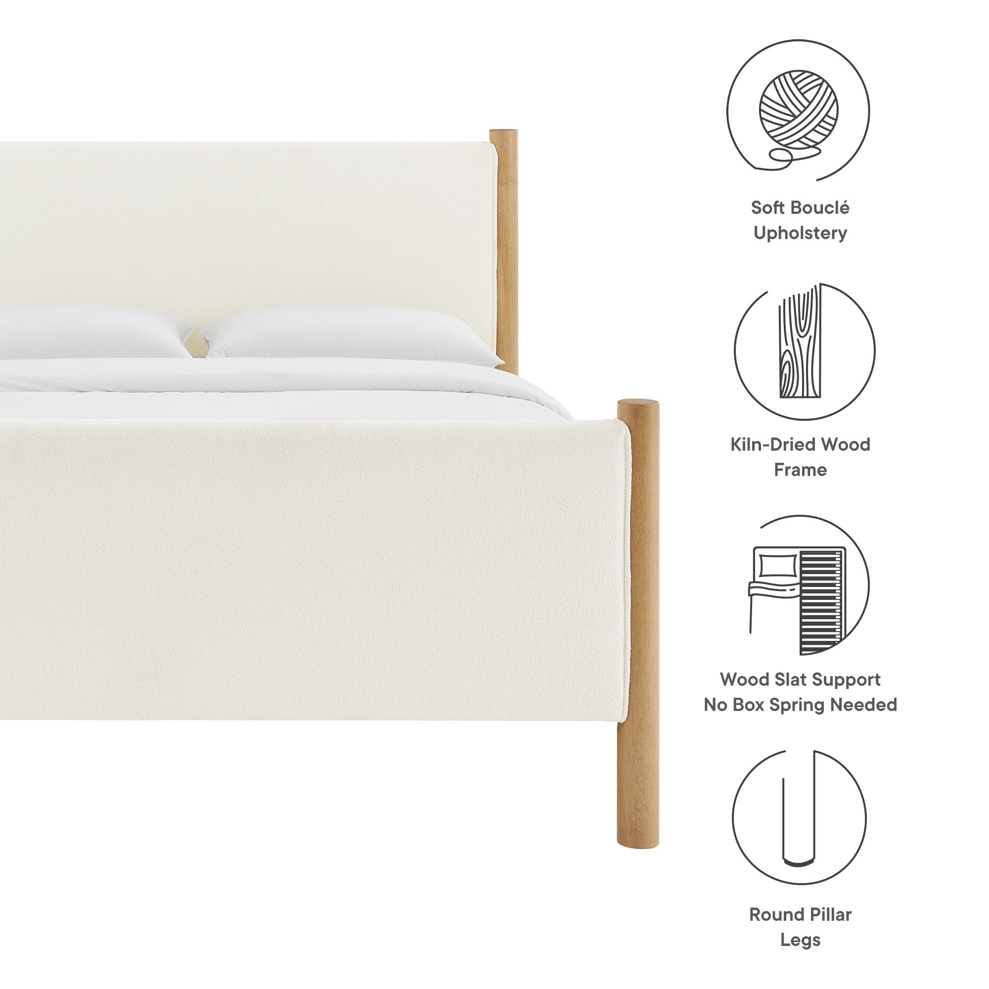 Maven Queen Size Boucle Upholstered Platform Bed by Modway - Best Buy Furniture