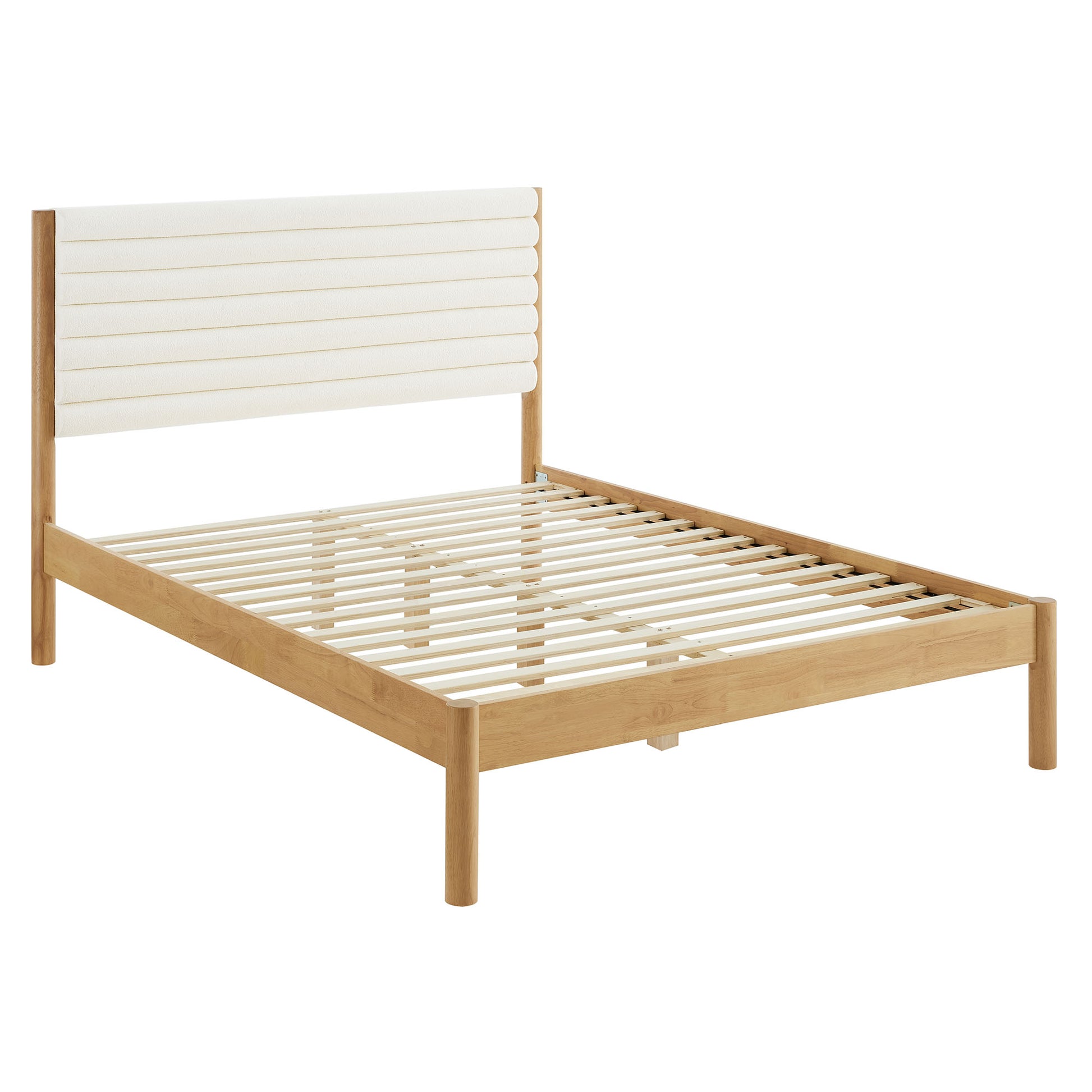 Olea Channel Tufted Boucle Solid Wood Full Platform Bed by Modway - Best Buy Furniture