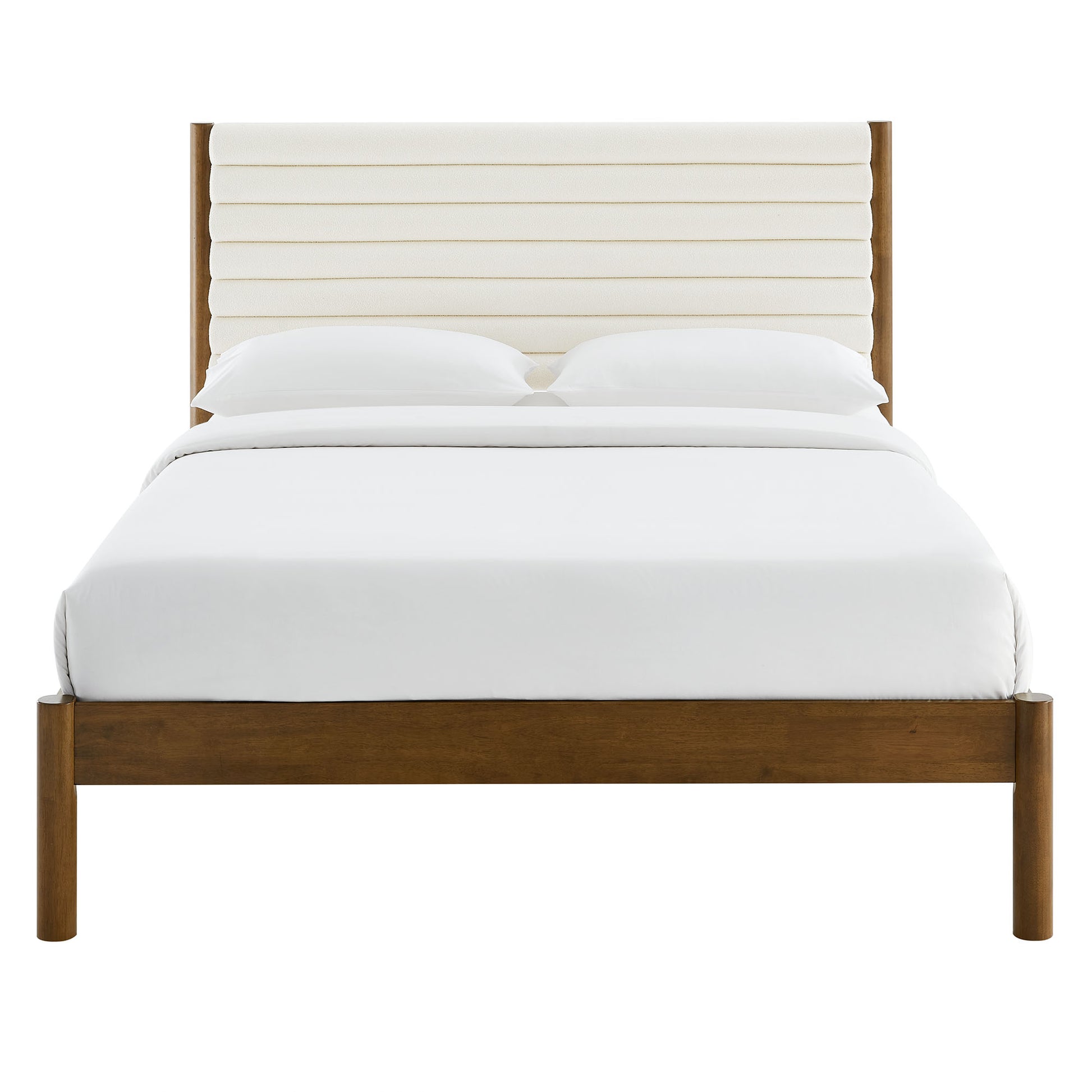 Olea Channel Tufted Boucle Solid Wood Full Platform Bed by Modway - Best Buy Furniture
