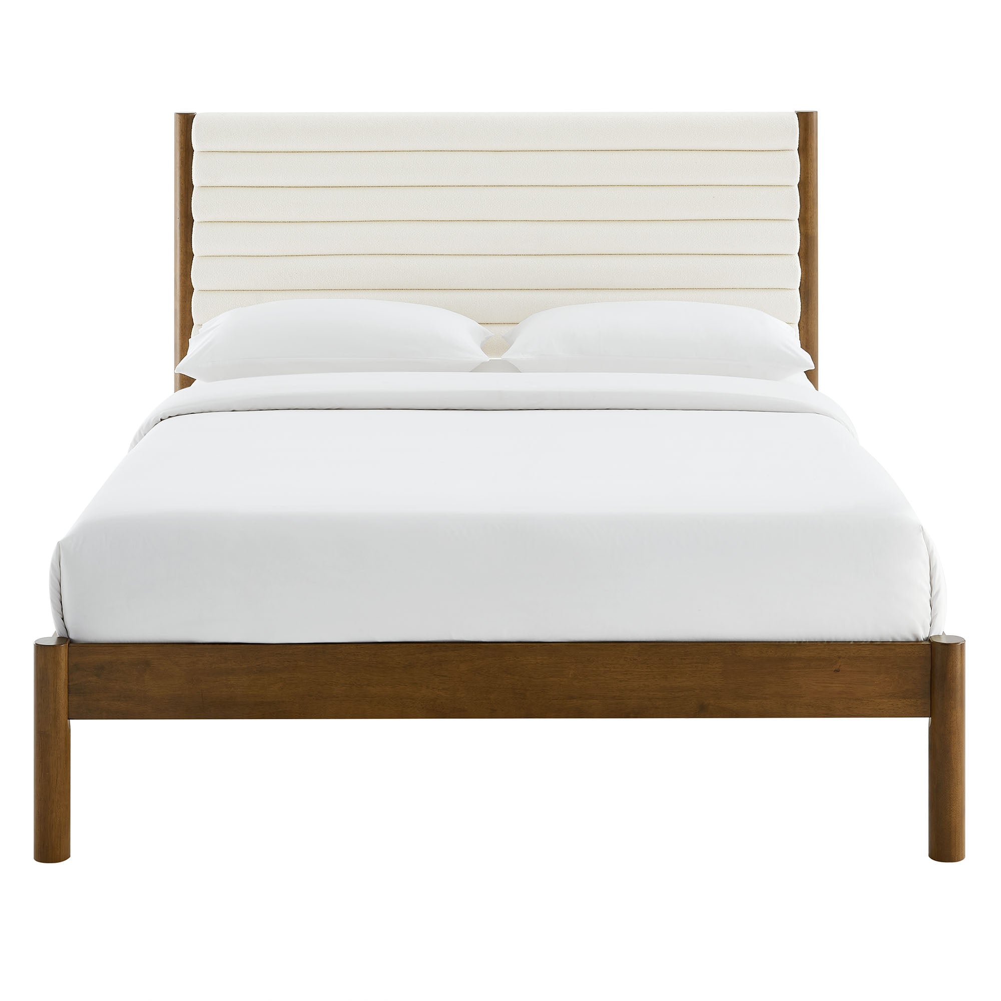 Olea Channel Tufted Boucle Solid Wood Full Platform Bed by Modway - Best Buy Furniture