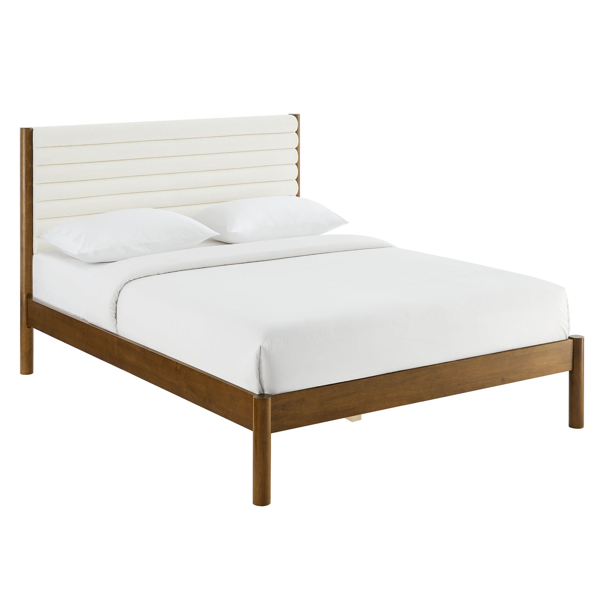 Olea Channel Tufted Boucle Solid Wood Queen Platform Bed by Modway - Best Buy Furniture
