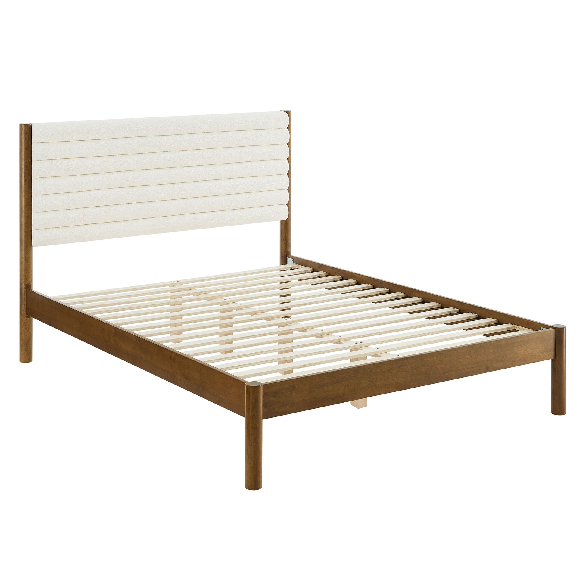 Olea Channel Tufted Boucle Solid Wood Queen Platform Bed by Modway - Best Buy Furniture