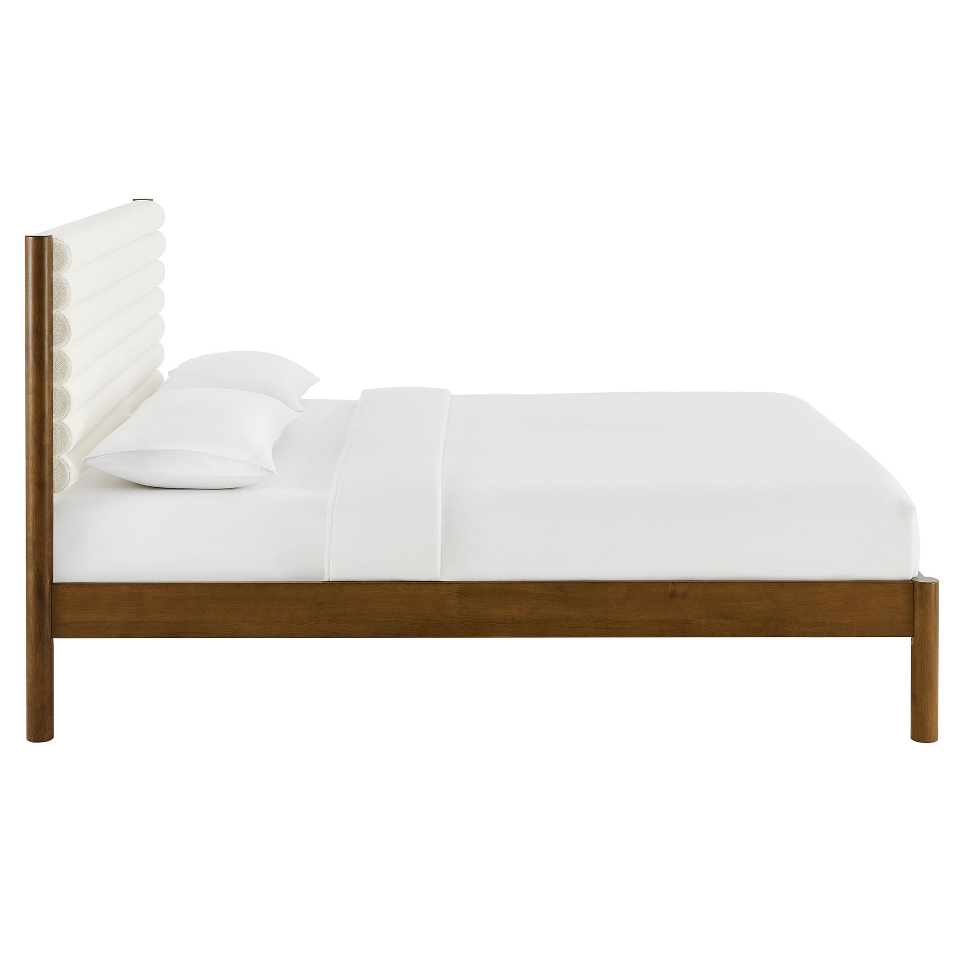 Olea Channel Tufted Boucle Solid Wood King Platform Bed by Modway - Best Buy Furniture