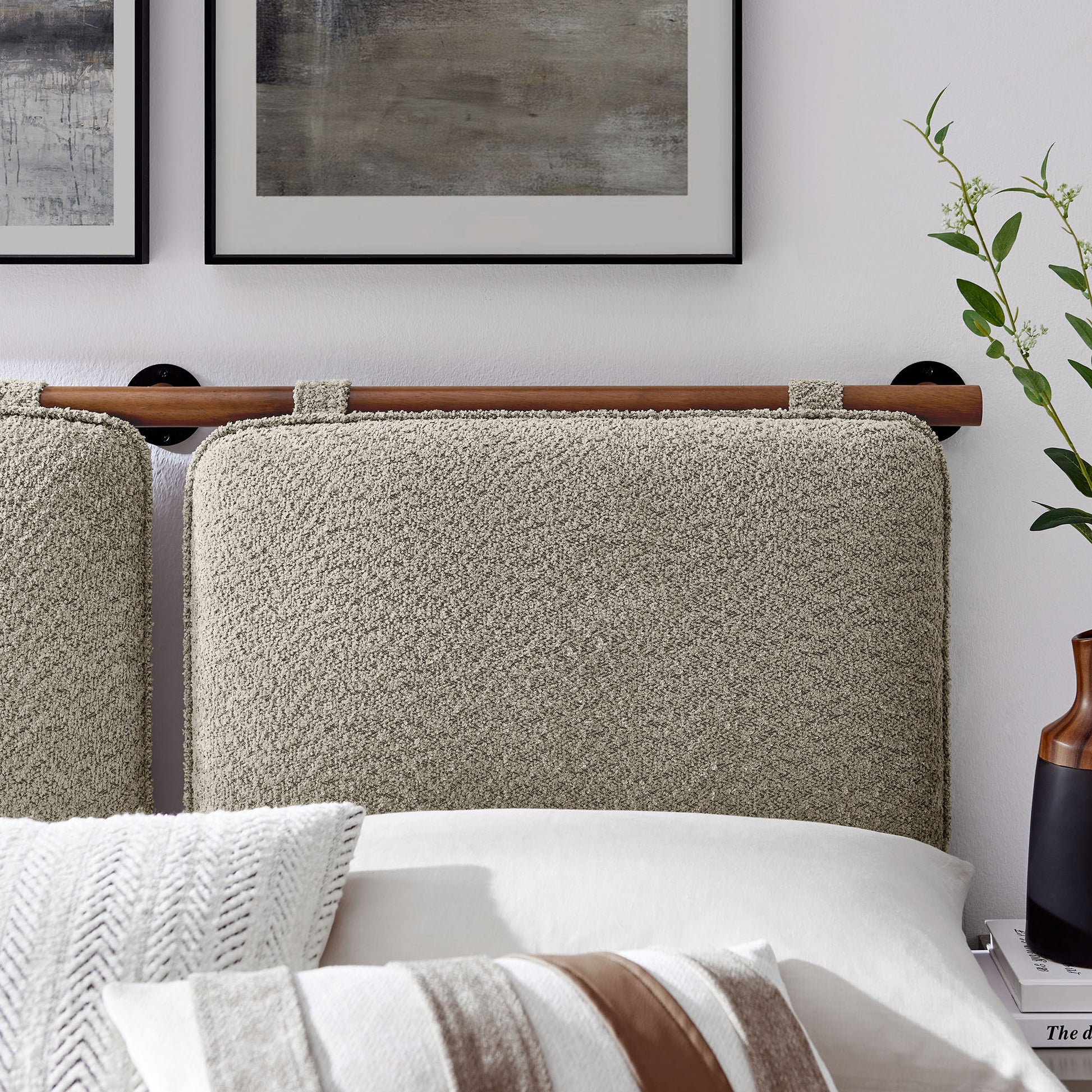 Anela Wall-Mounted Chenille Upholstered Queen Headboard by Modway - Best Buy Furniture